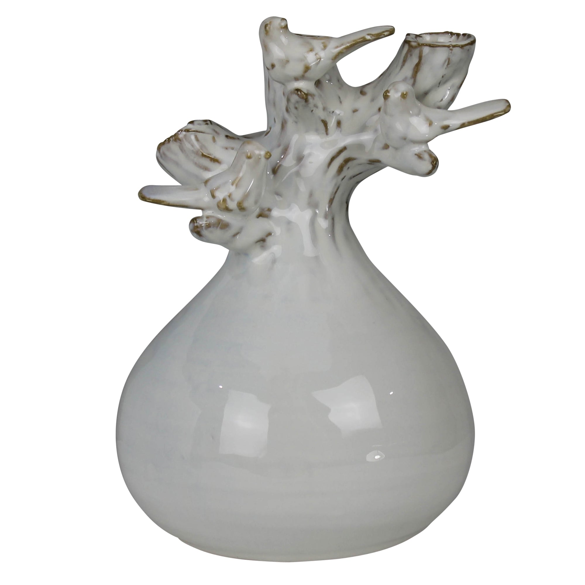 Vase with Branch and Bird, Ceramic
