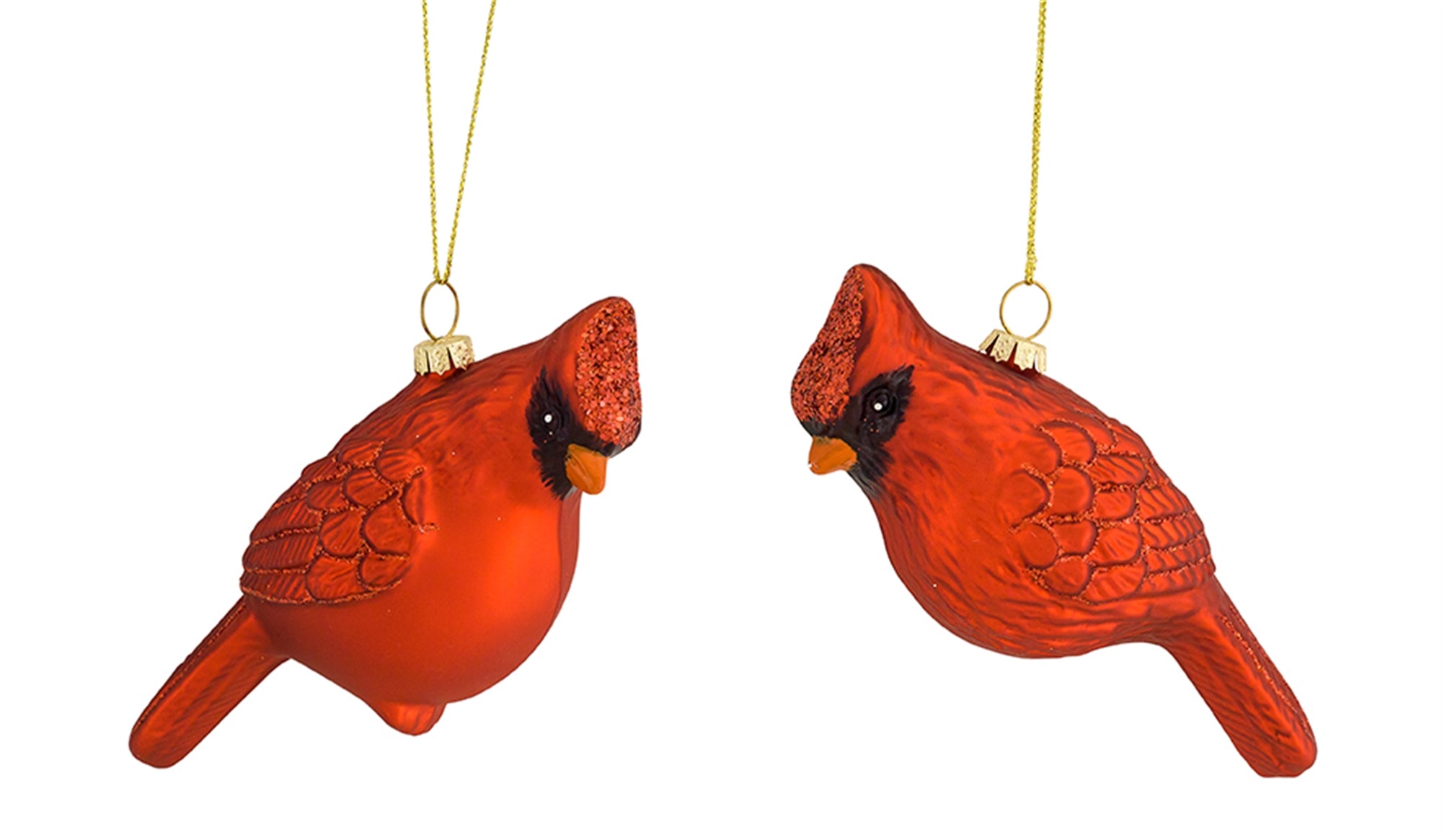 Cardinal Ornament (2 Asst) 4"H Glass