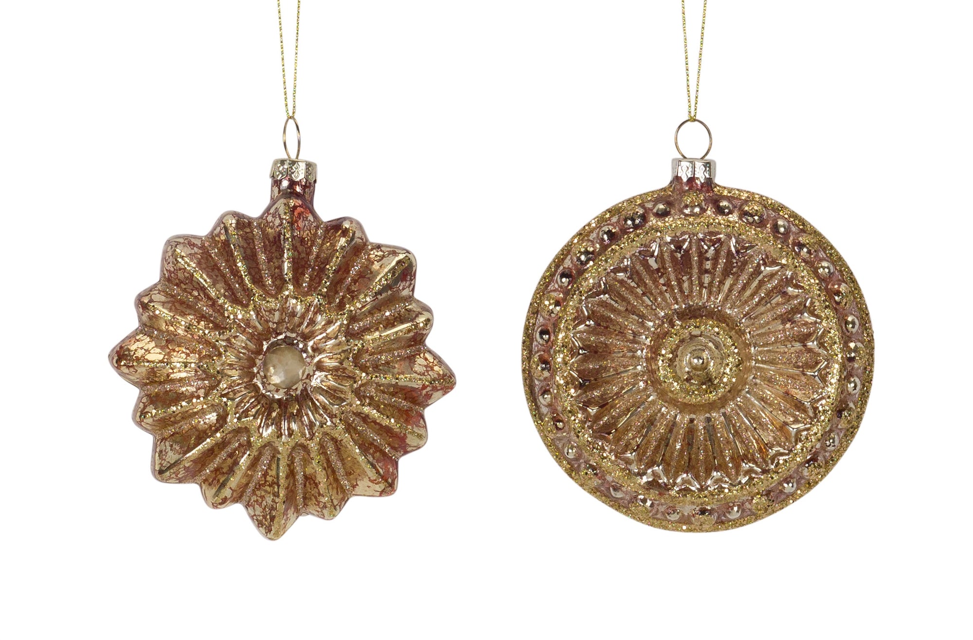Ornament (2 Asst) 4.5"H, 4.75"H Glass
