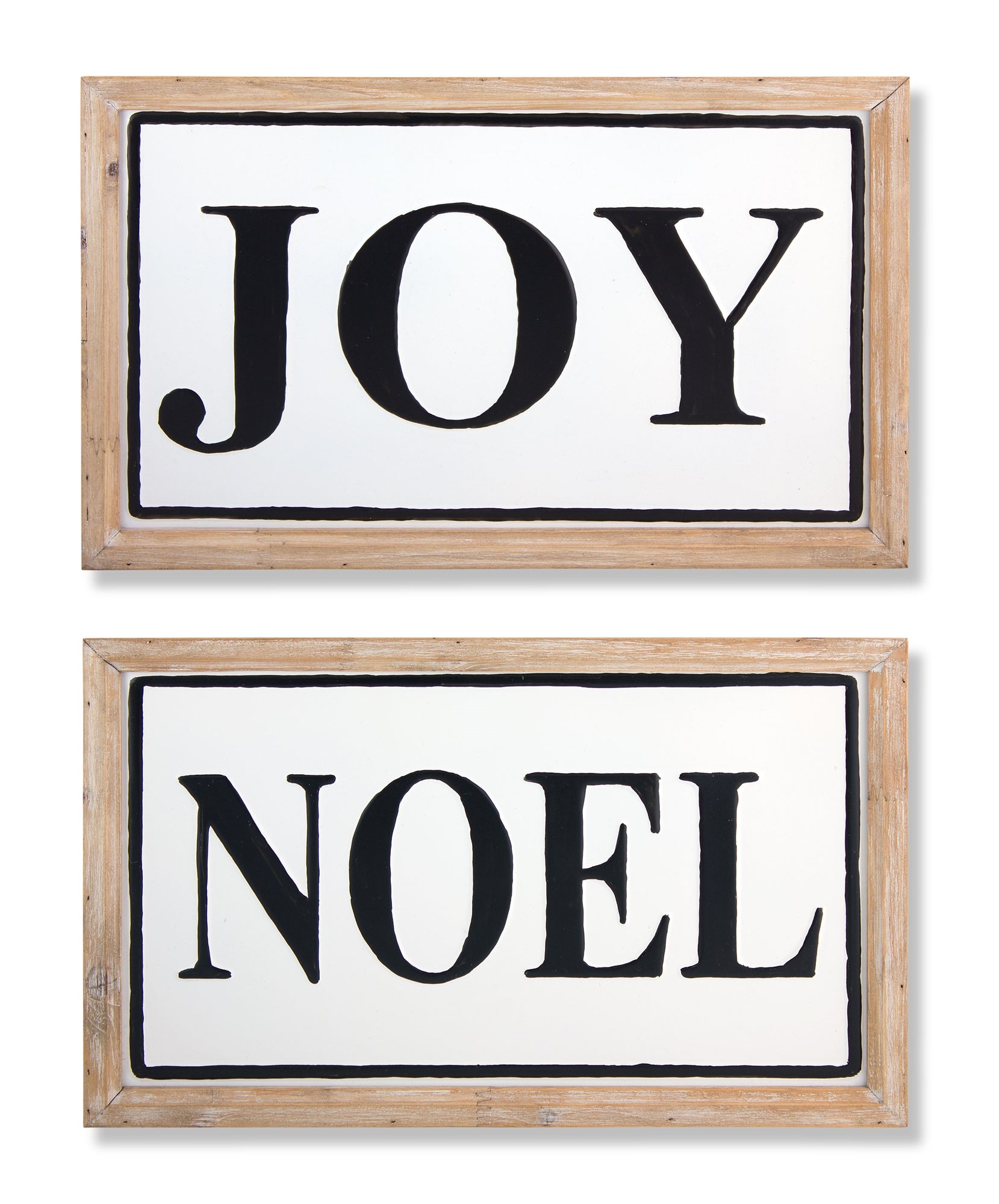 Noel and Joy Sign (2 Asst) 16.75"L x 10.5"H Wood/Iron