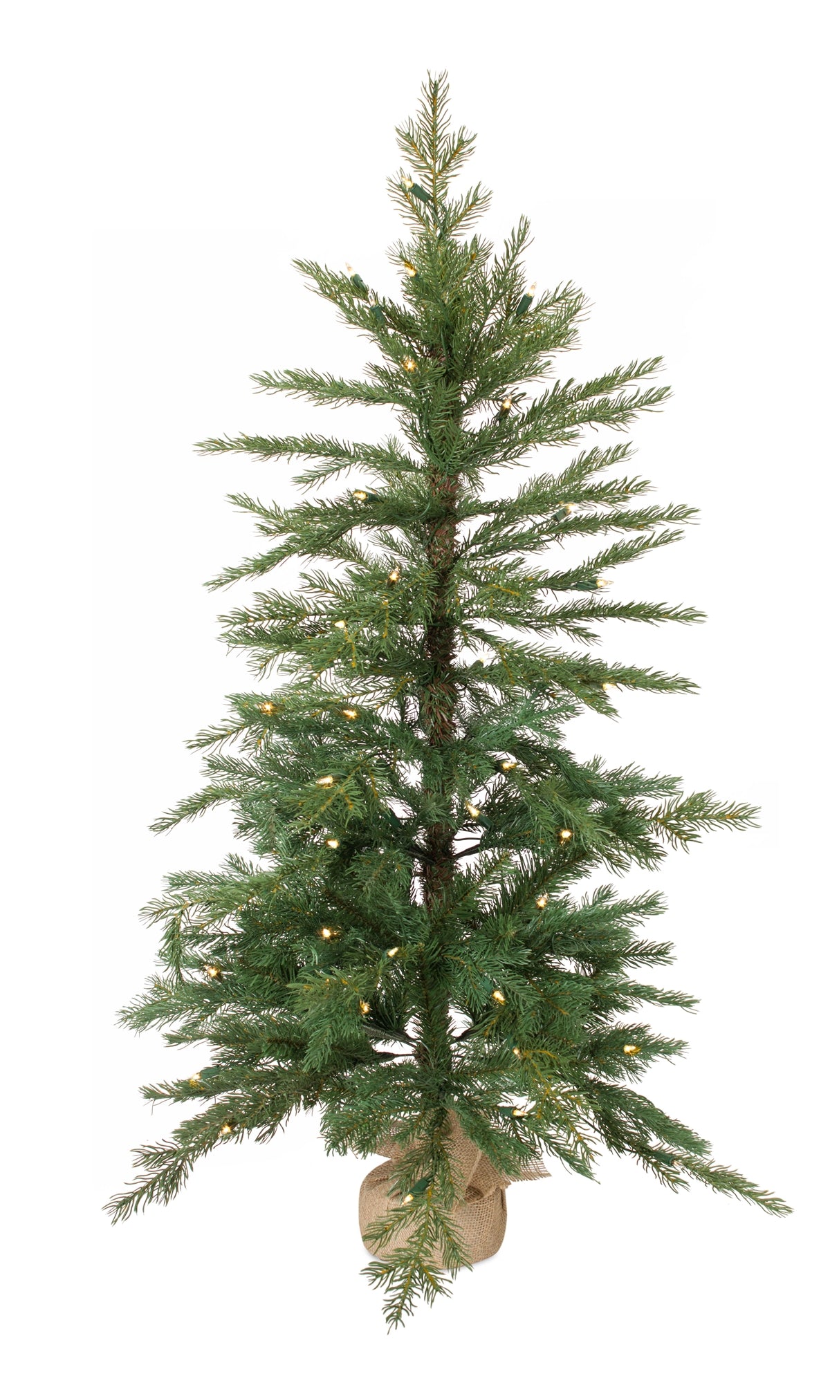 Tree in Burlap w/50 Lights 4'H PVC (UL Plug Included)