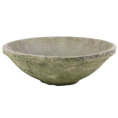 Rustic Terra Cotta Bowl - Lrg - Moss Grey (5610055368861)