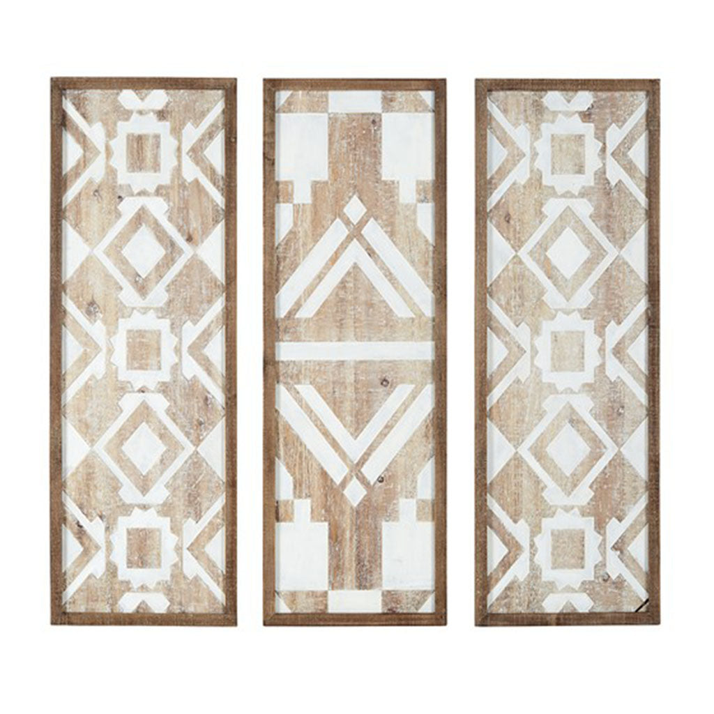 Natural Mandal Distressed Navy Blue Medallion 3-piece Wall Decor Set