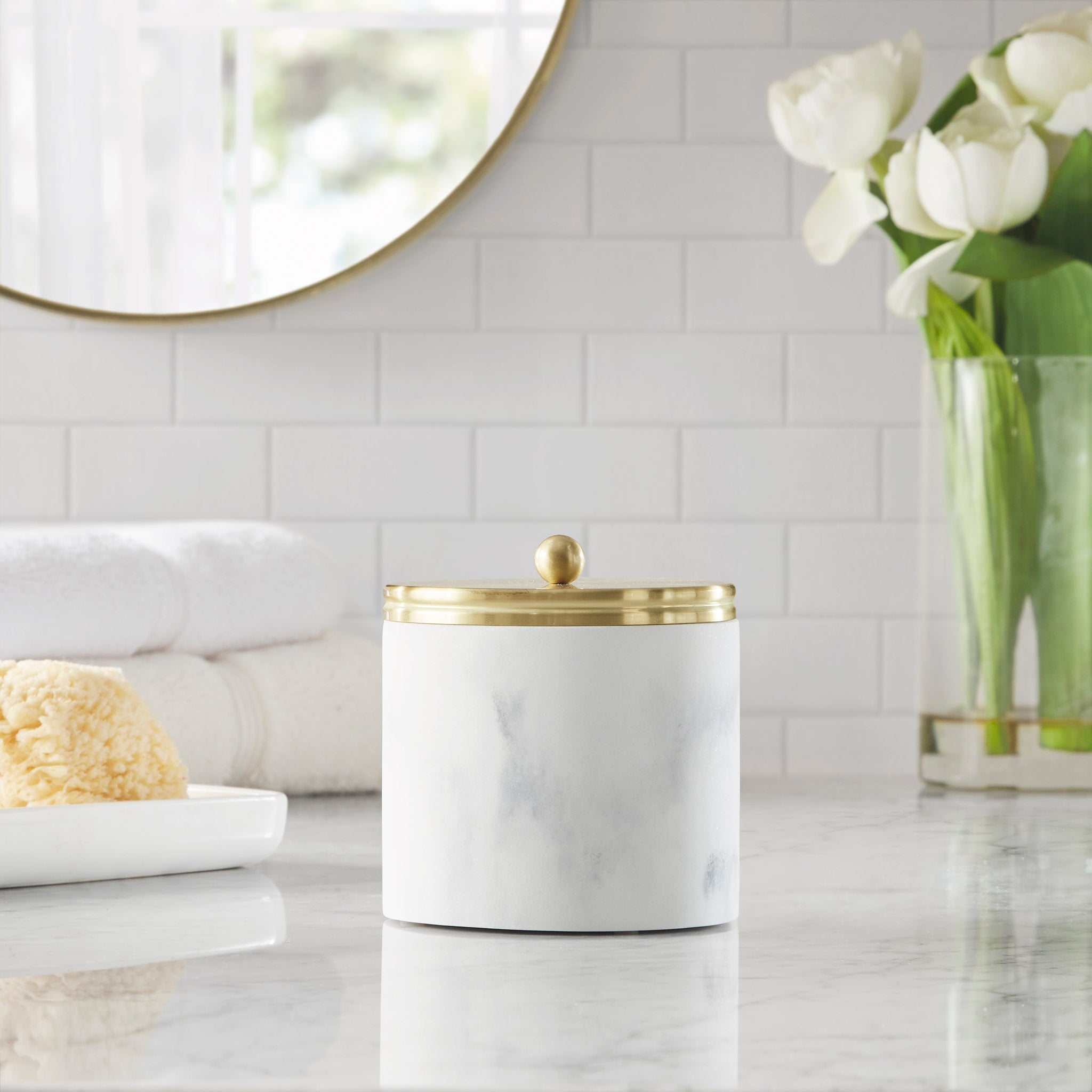 Corsica Gold Marbled Resin Tumbler