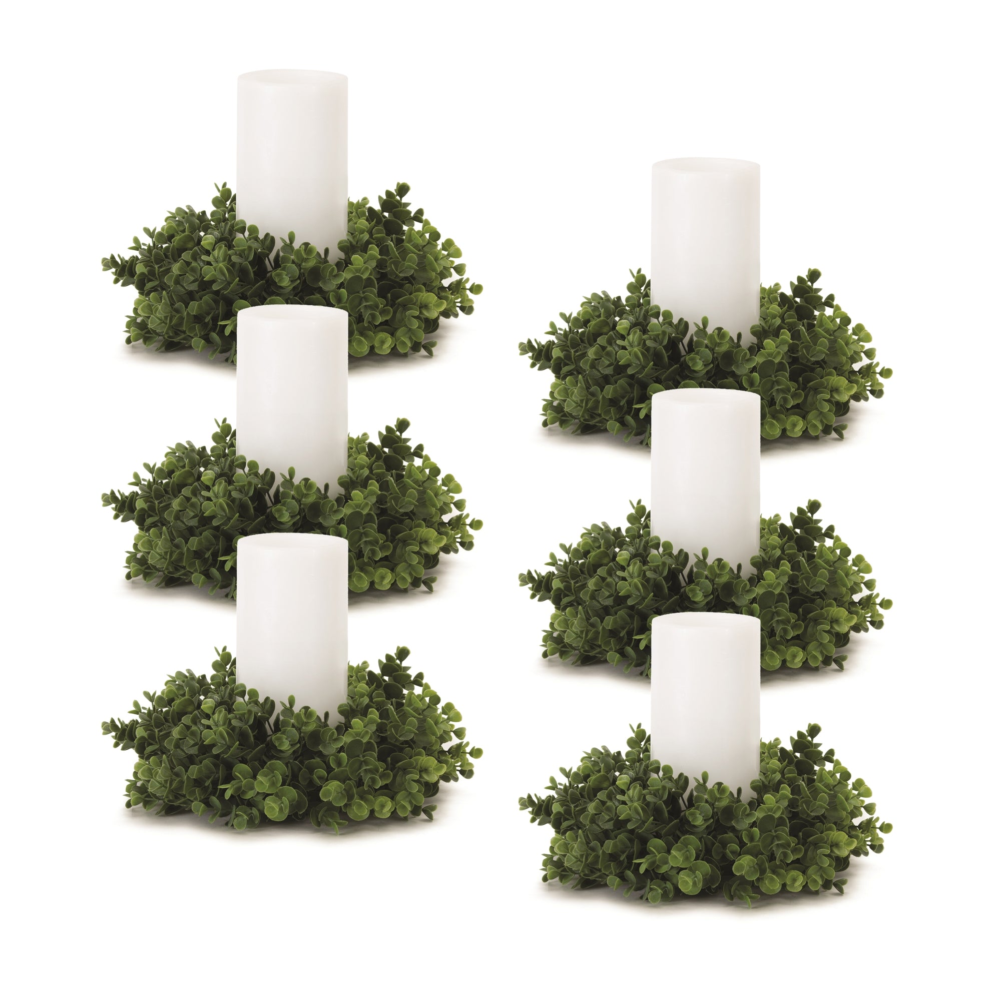 Eucalyptus Foliage Candle Ring (Set of 6)
