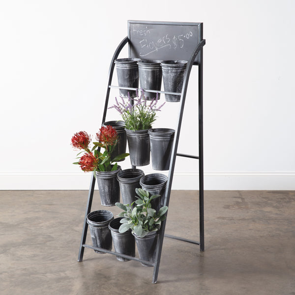 Twelve Container Organizer Rack with Chalk Board
