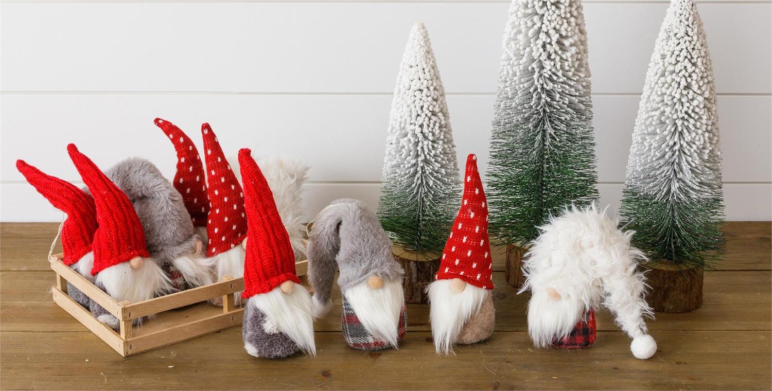 Crate Of 12 - Gnomes Gray And Red Hats