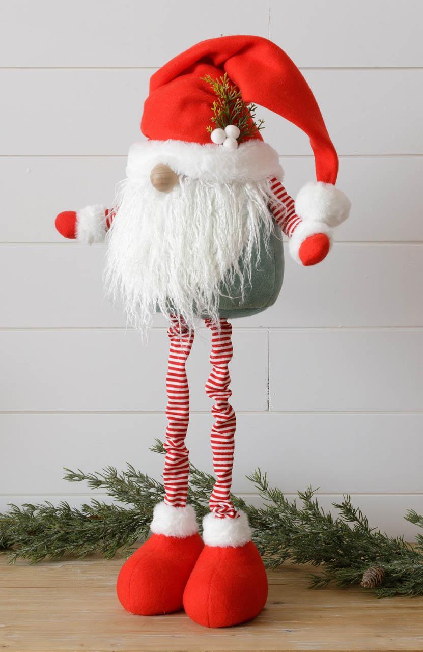 Standing Gnome, Red Stripe Legs And Green Body