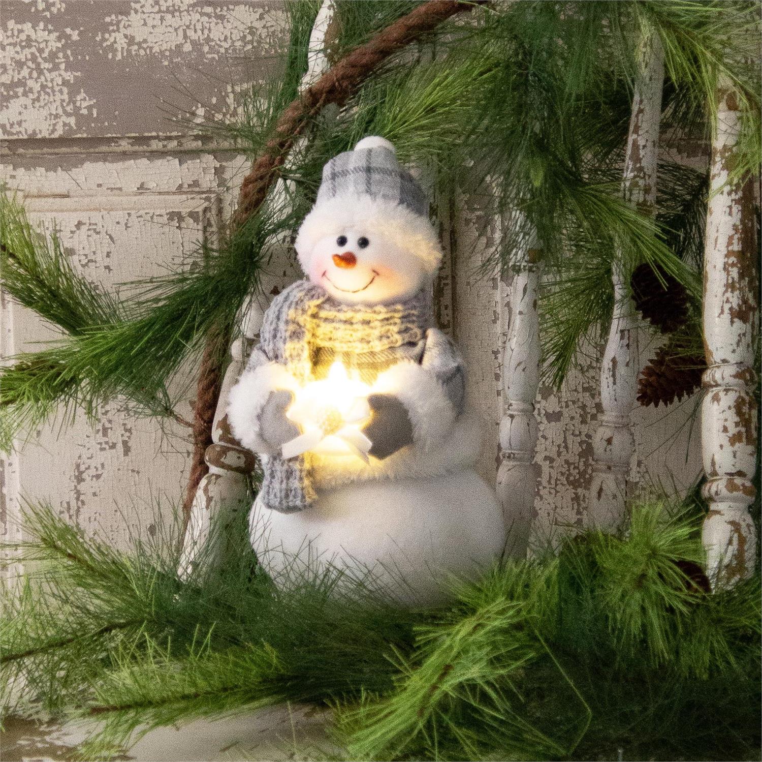 Snowman Holding Candle