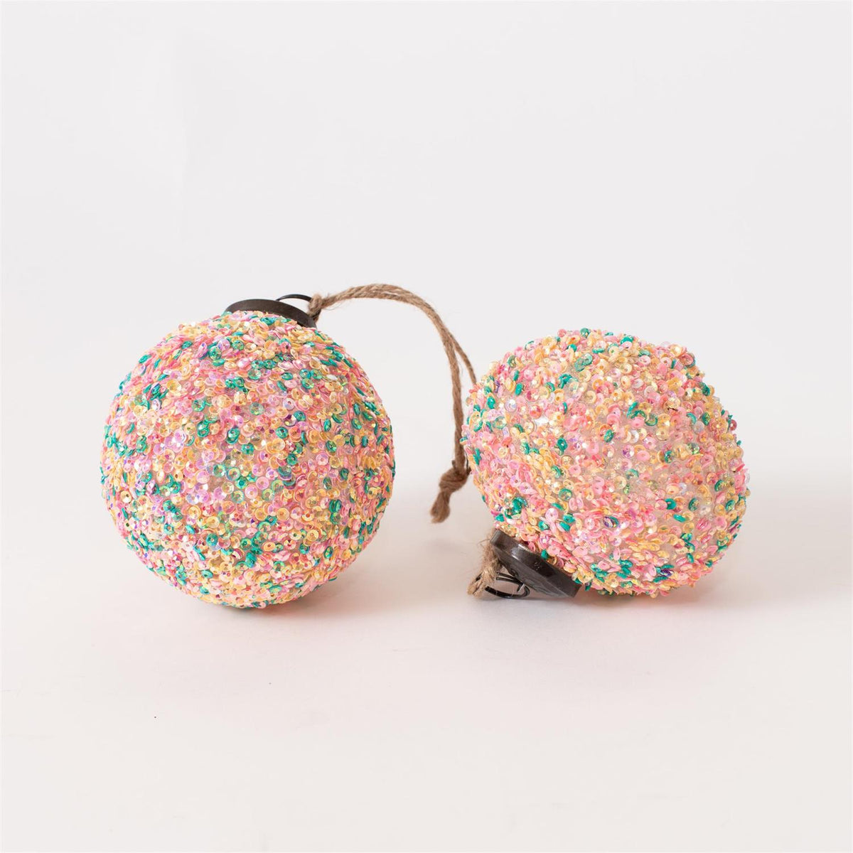 Glass Ornament - Pastel Sequin Sparkle (2 Styles)