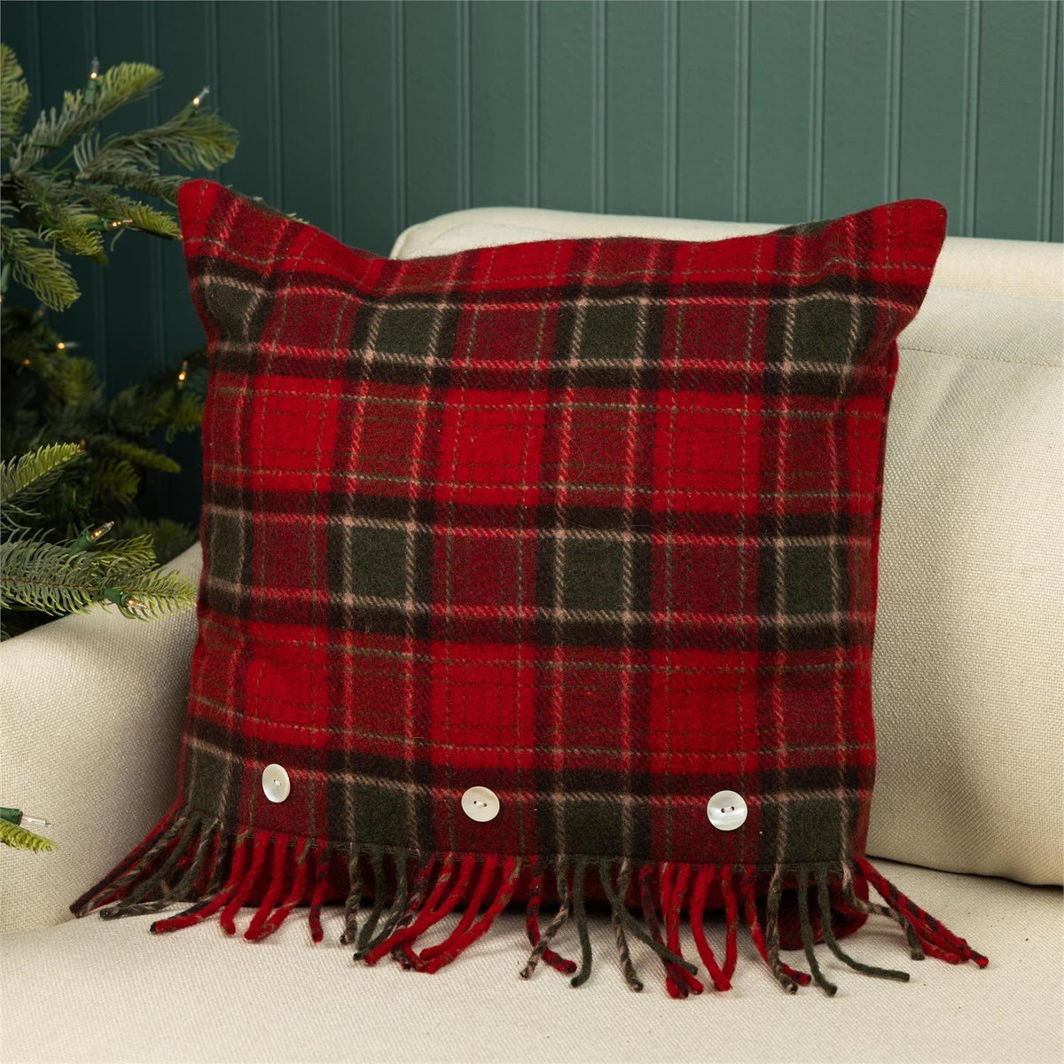 Pillow - Windsor Tartan Plaid, Fringed