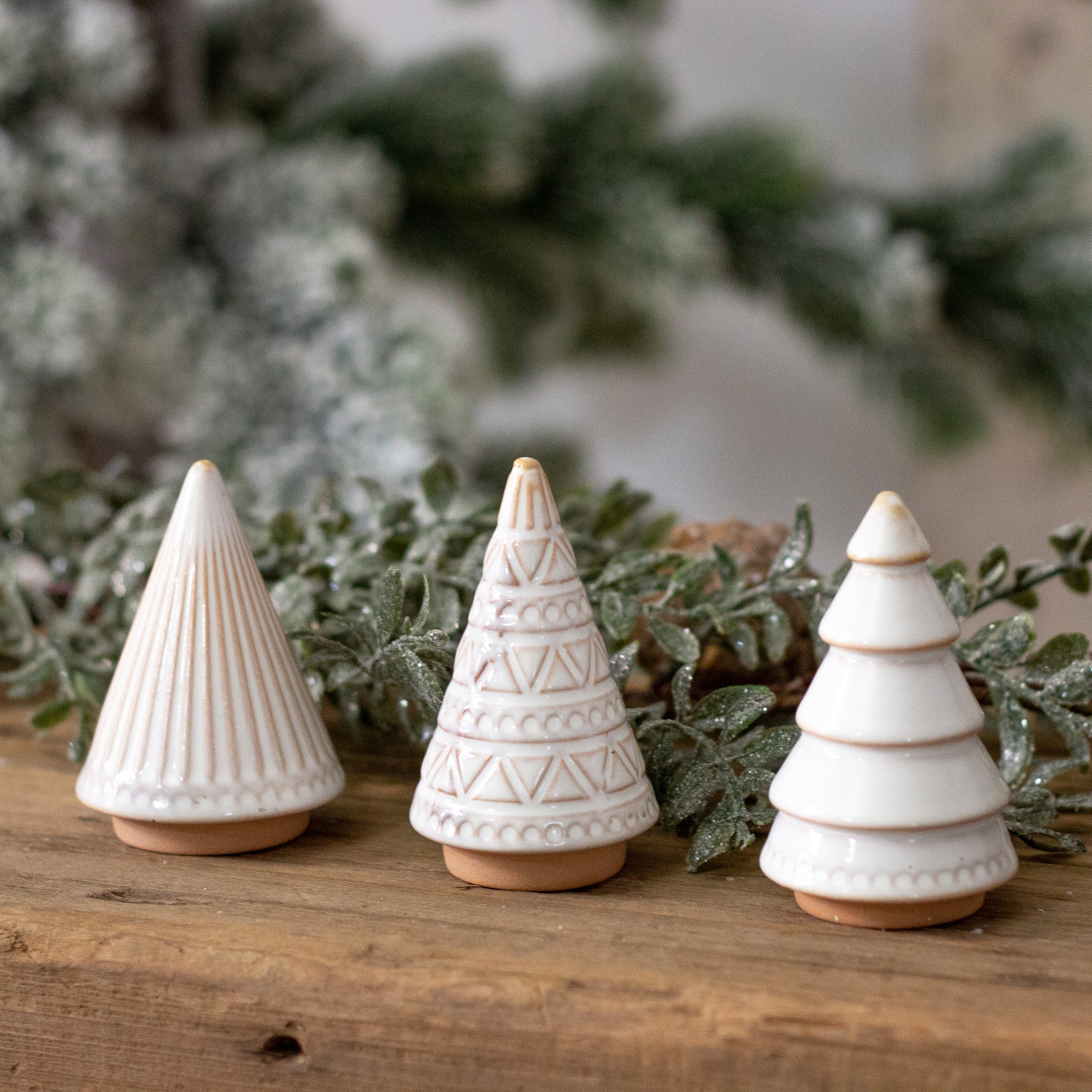 Reactive Glazed Ceramic Trees (S/3)