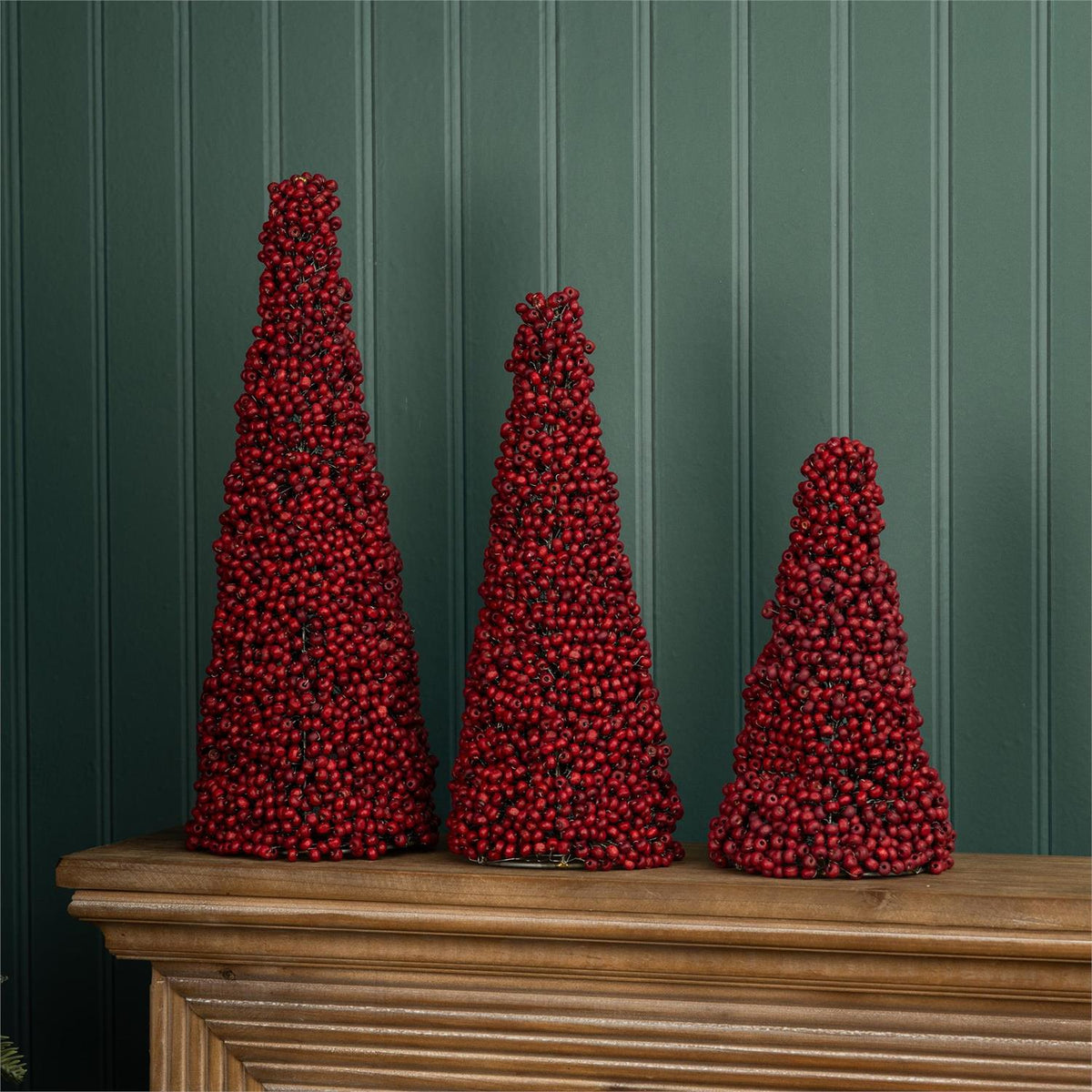 Beaded Berrywood Cone Tree