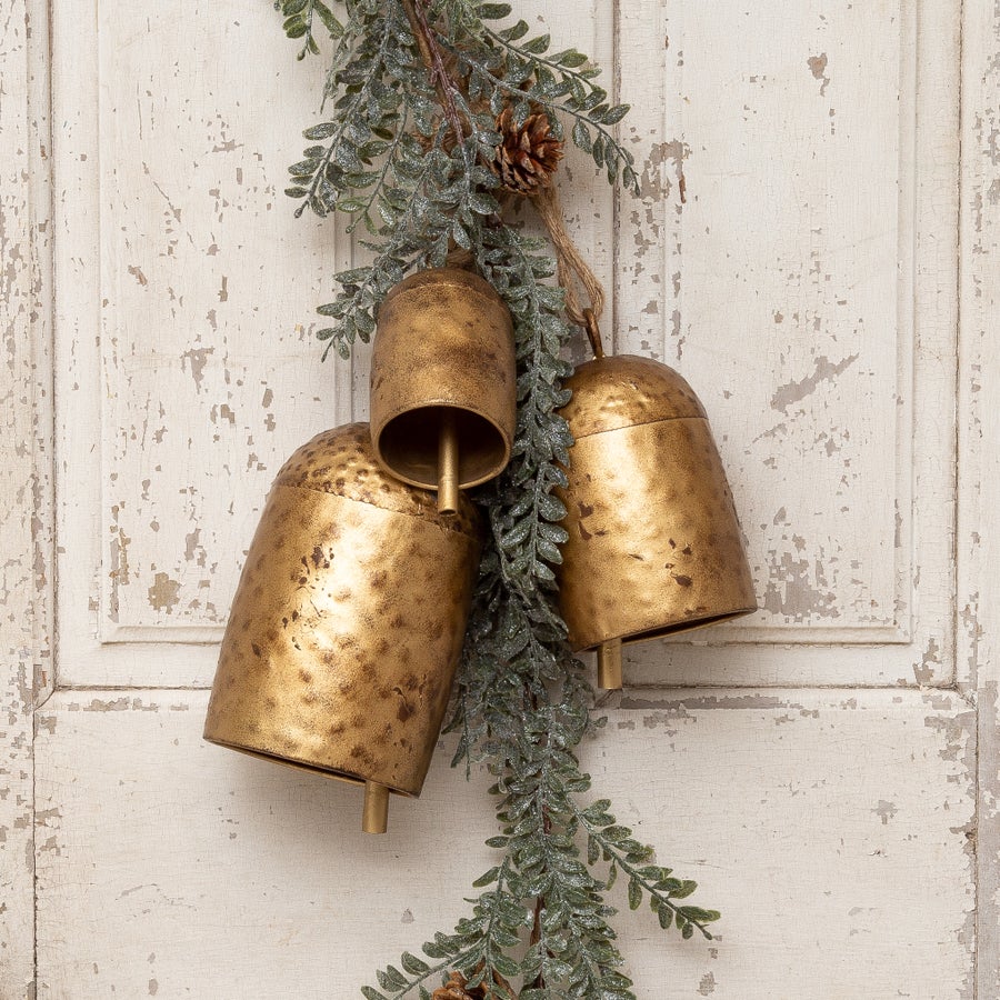 Brass Tone Hammered Bells (S/3)