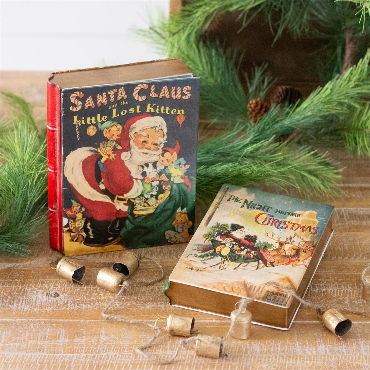 Vintage styled metal book boxes (S/2)