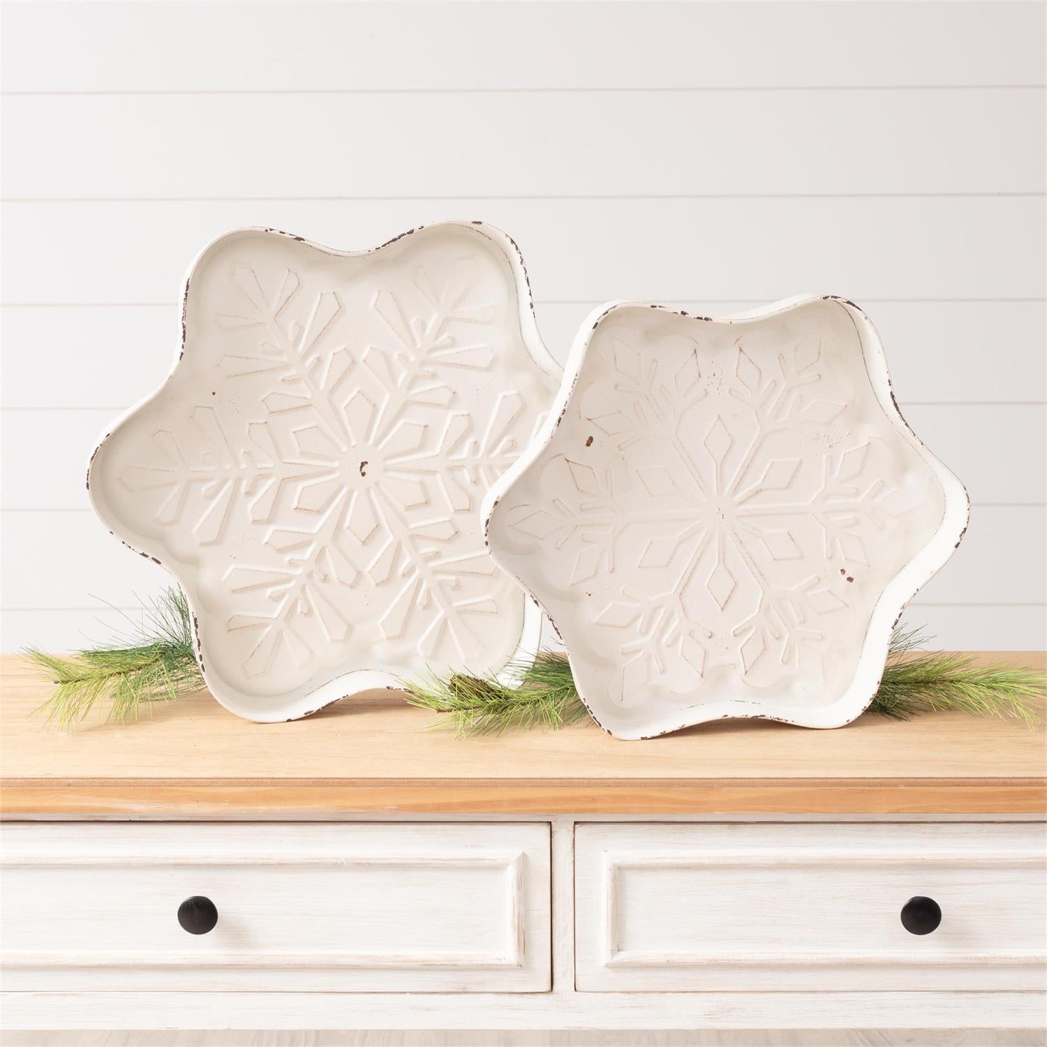 Snowflake Nested Trays (S/2)