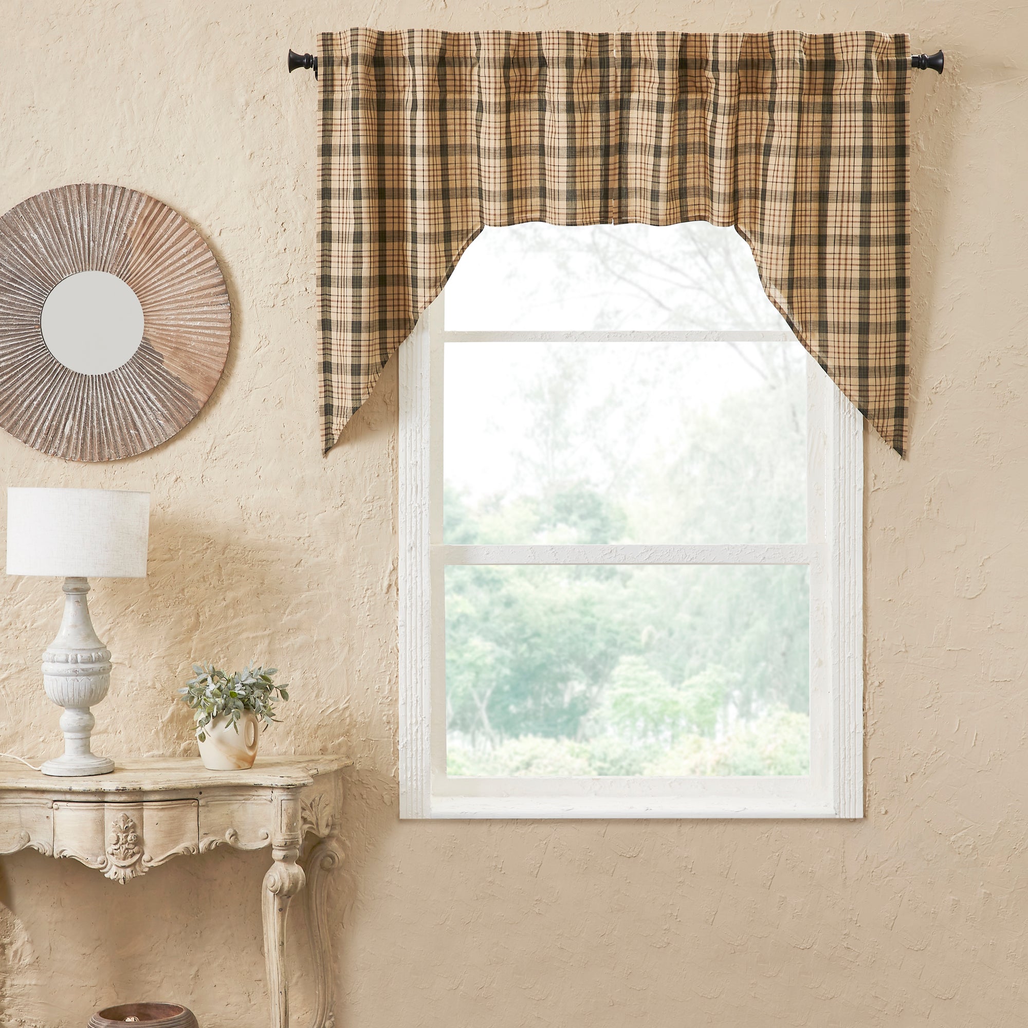 Cider Mill Plaid Swag Set of 2 36x36x16