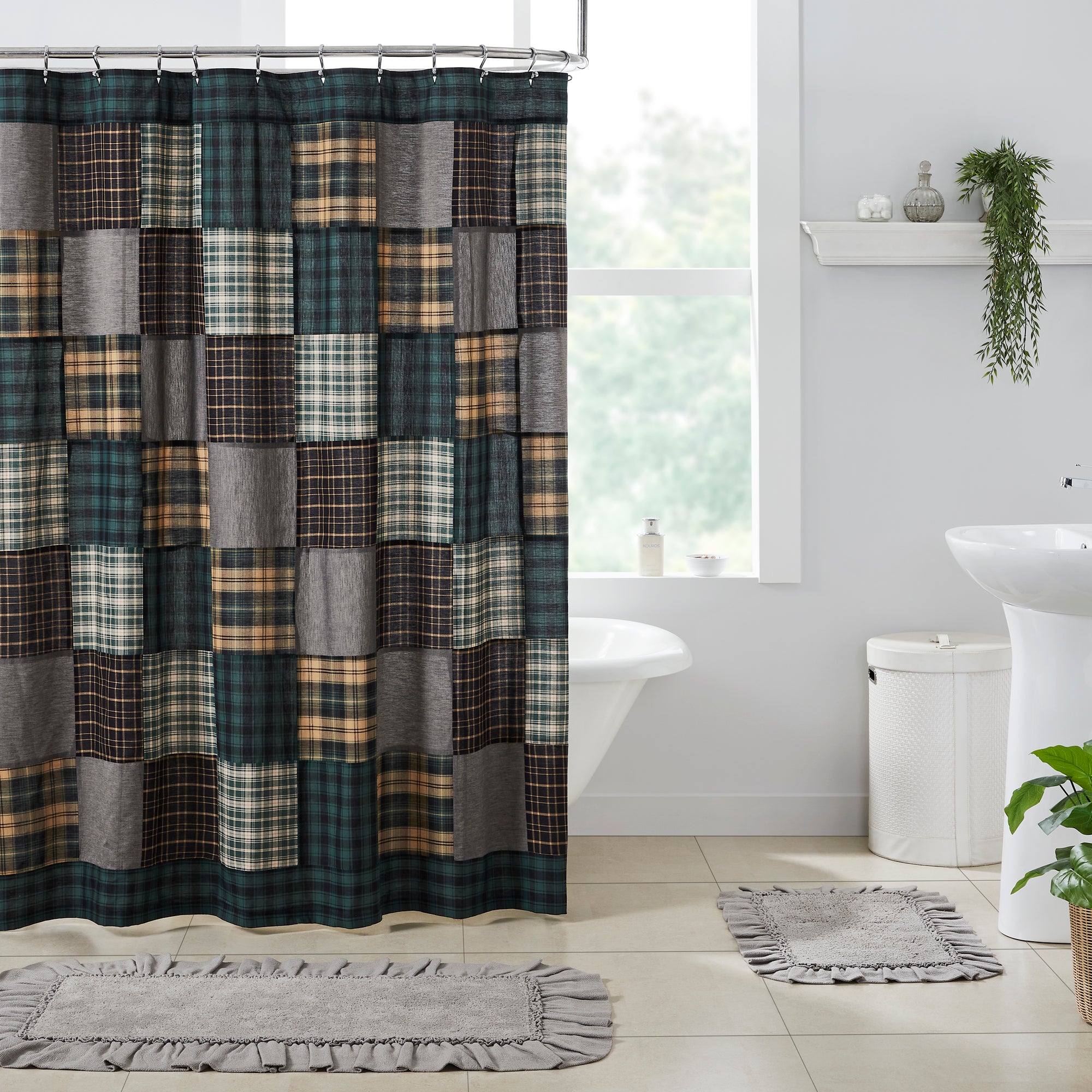 Pine Grove Patchwork Shower Curtain 72x72