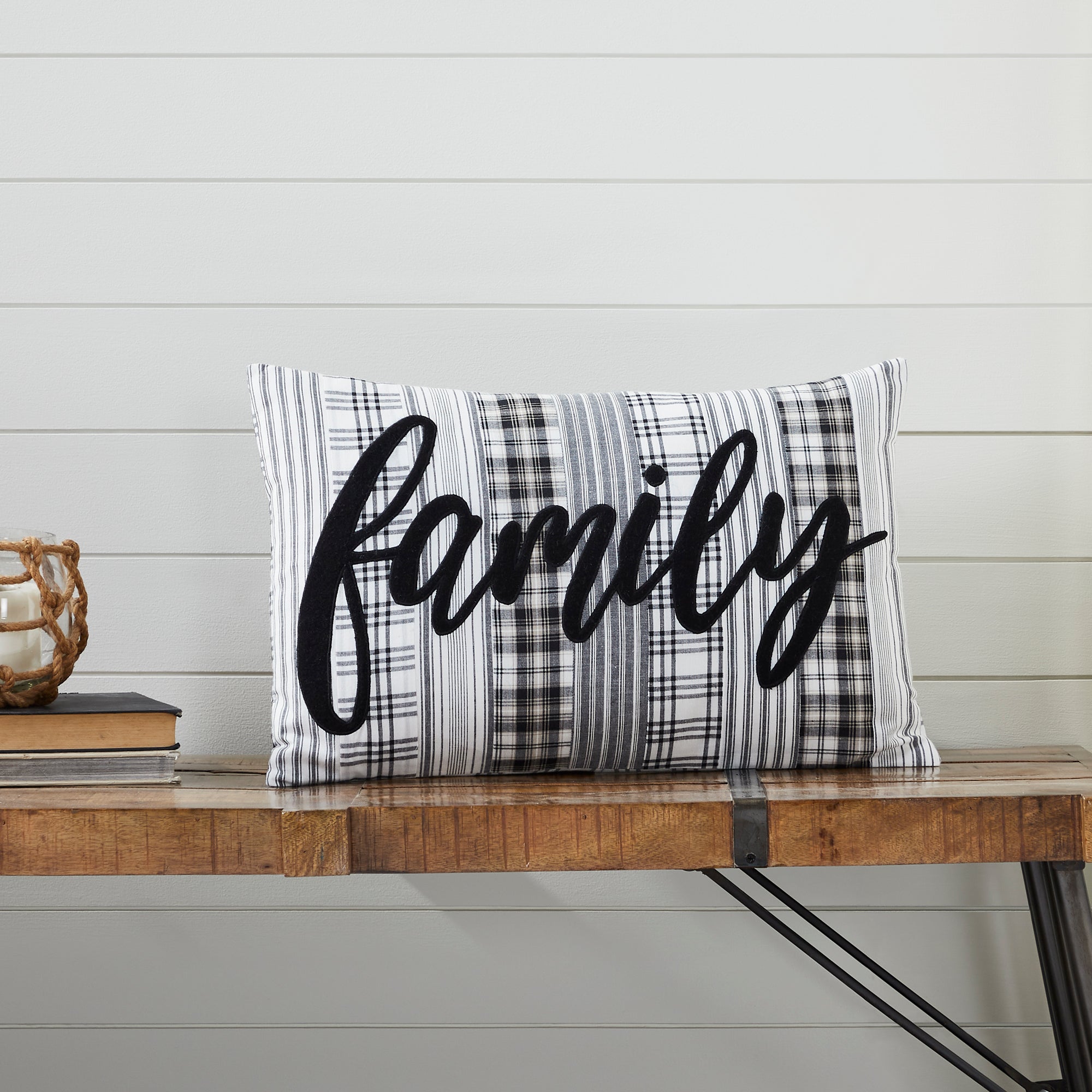 Sawyer Mill Black Family Pillow