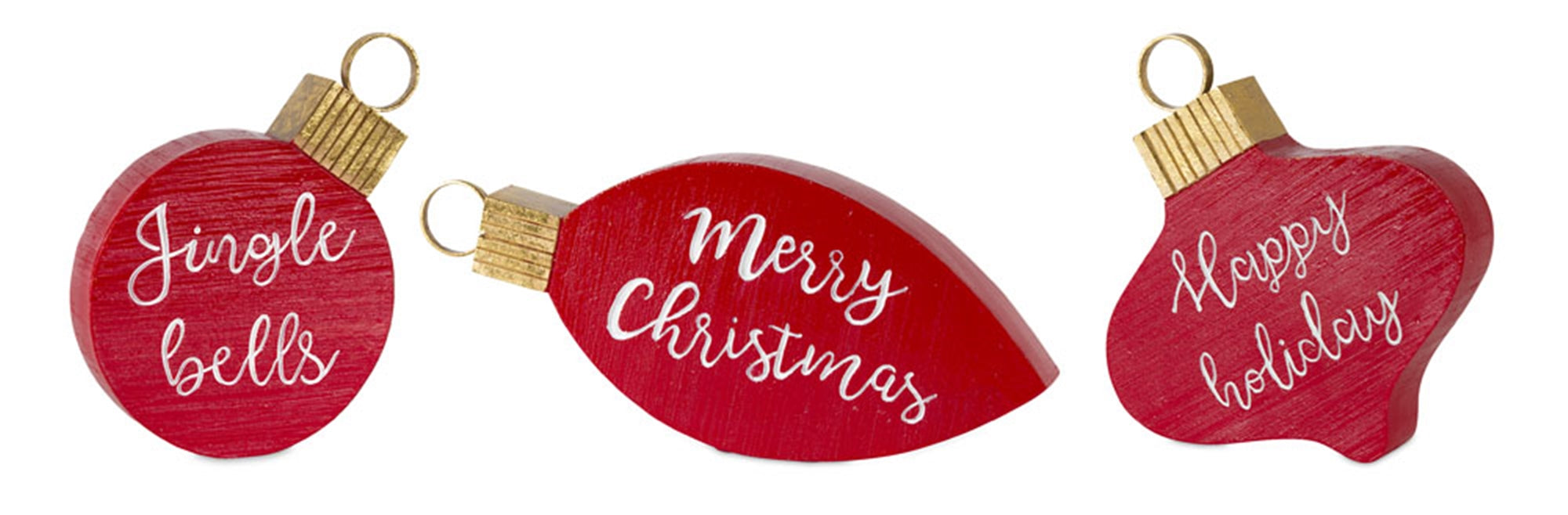 Ornament Sign (Set of 3) 4.5"H, 6.25"H, 7.25"H Resin