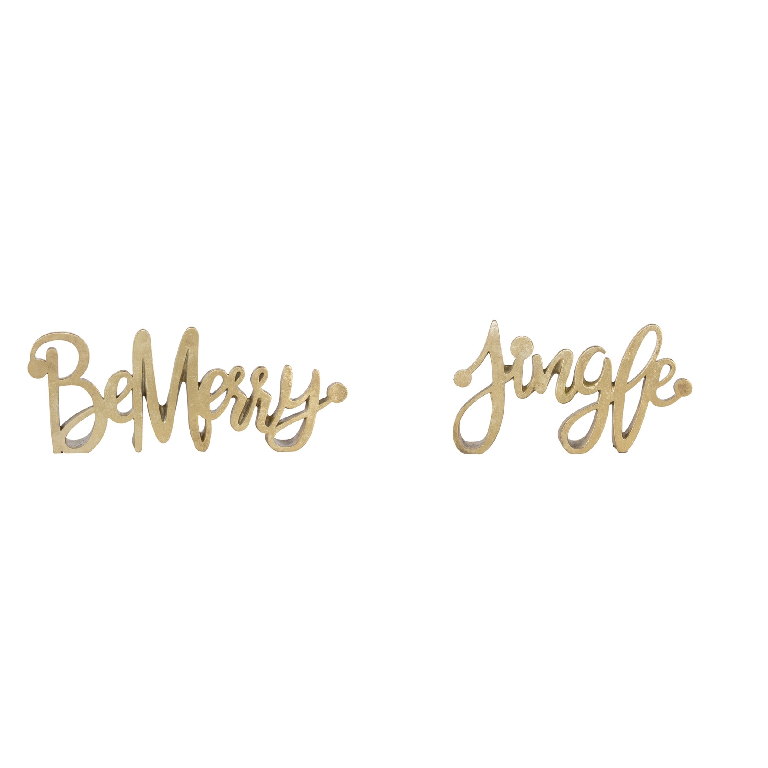 Be Merry and Jingle Sign (2 Asst) 9.5"L x 5.5"H, 12"L x 5"H Resin