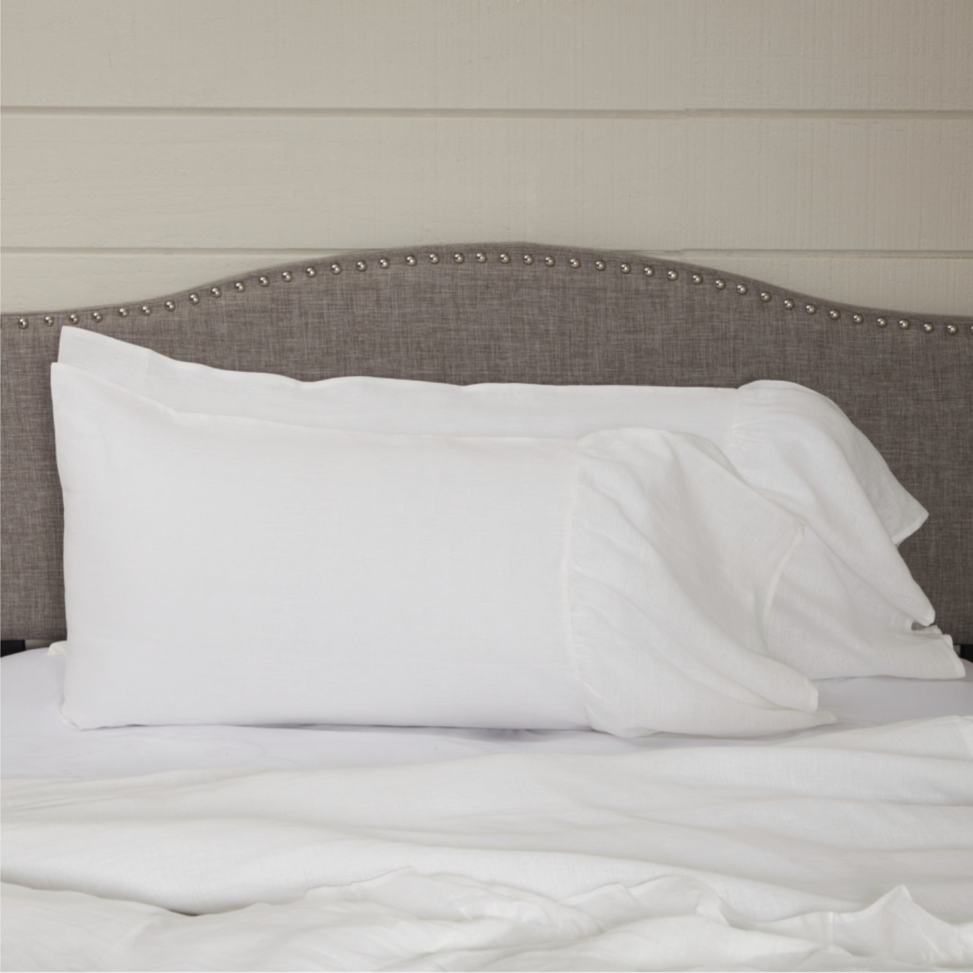 Provincial Linen White Standard Pillow Case Set of 2 +14