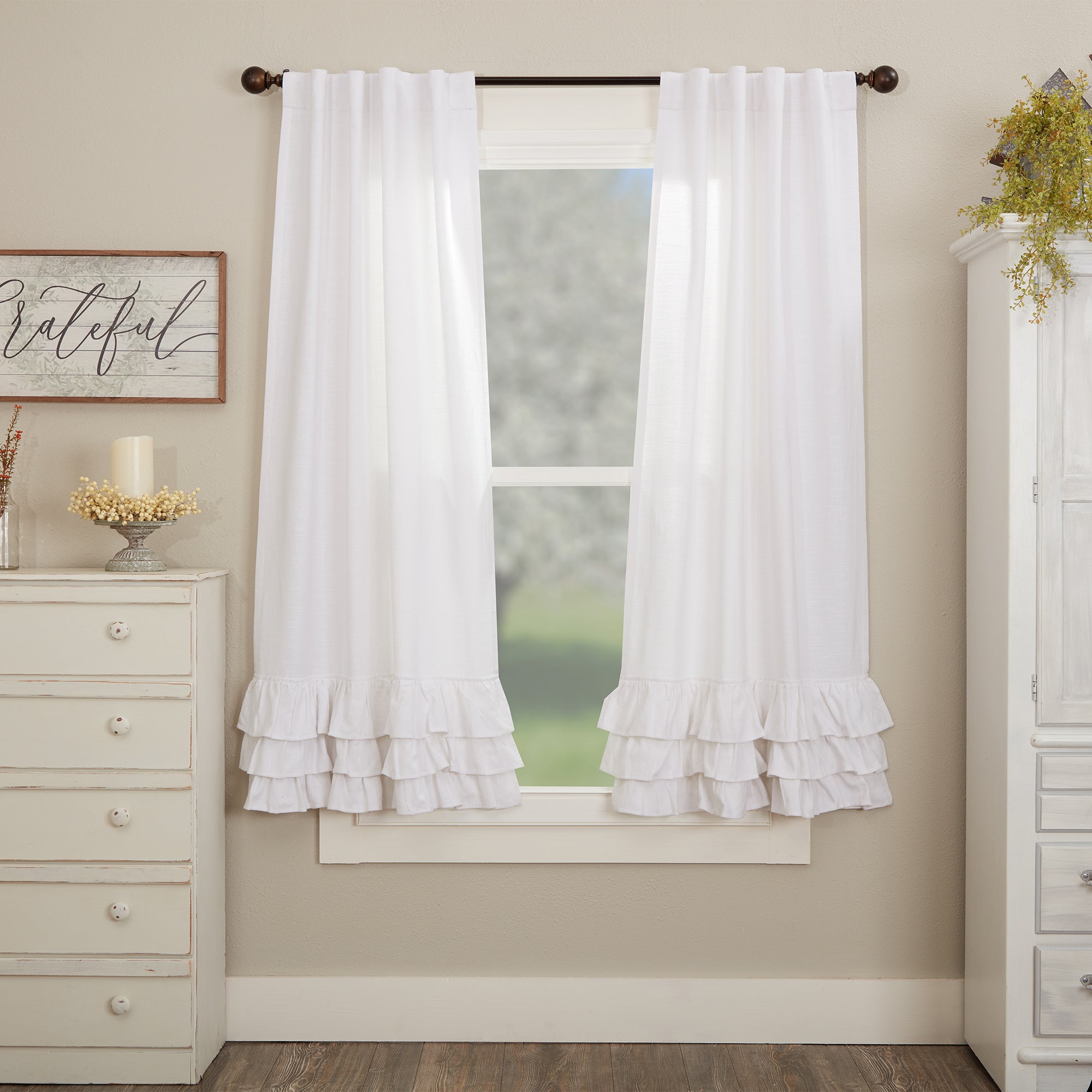 Serenity Ruffled Short Panel Set of 2