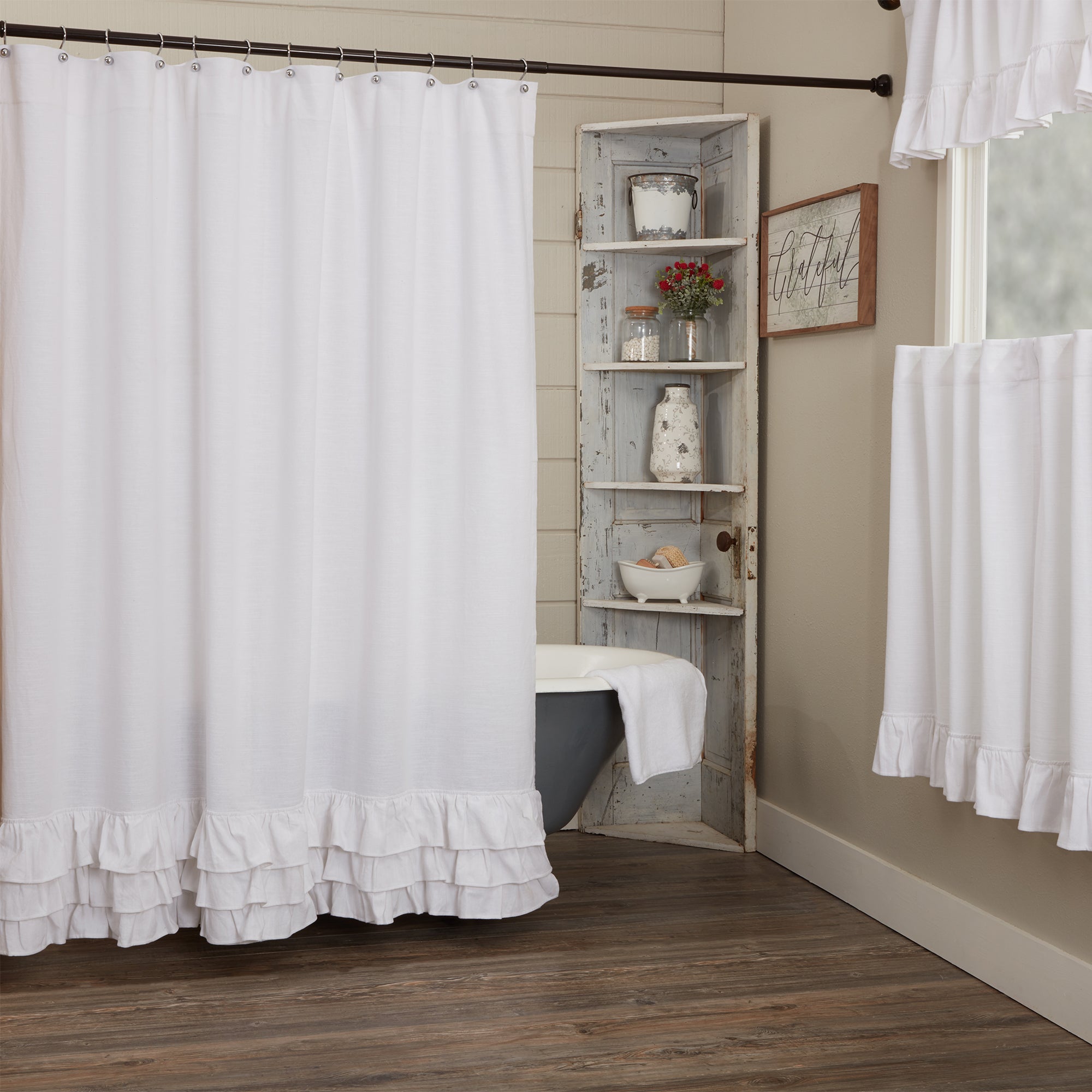 Serenity Ruffled Shower Curtain
