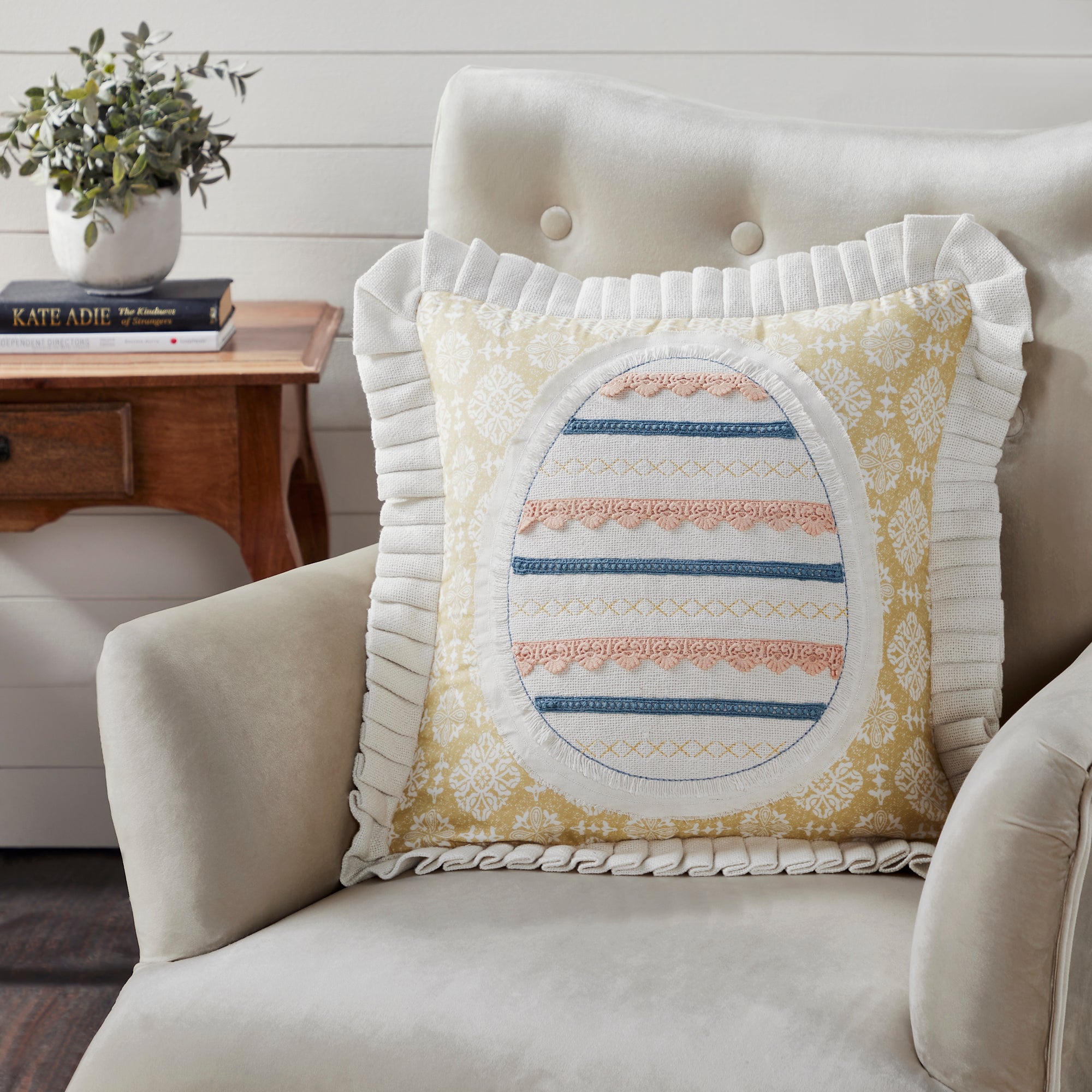 Easter Egg Applique Pillow
