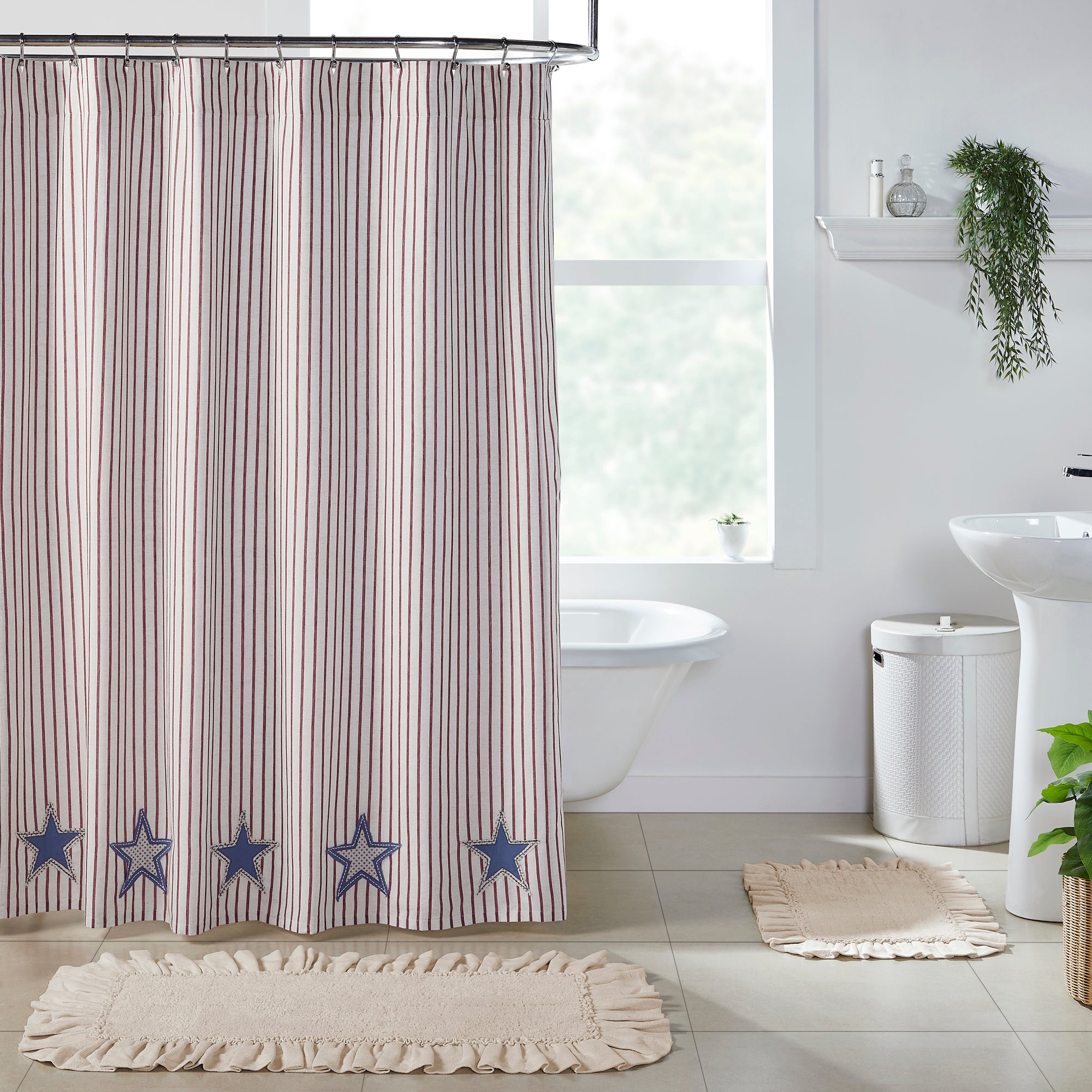Celebration Applique Star Shower Curtain