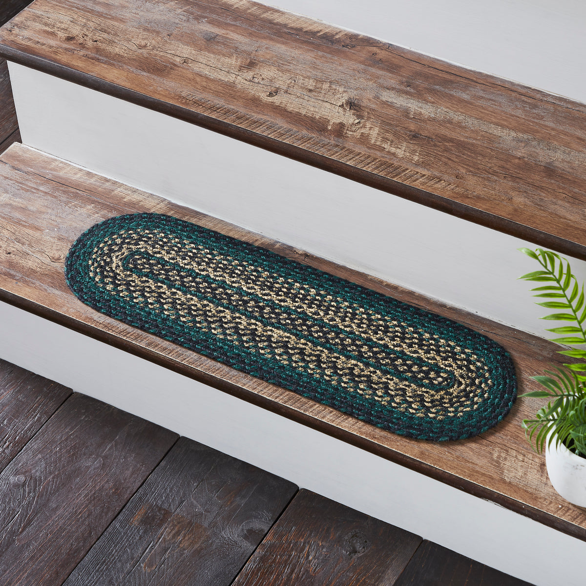 Pine Grove Jute Stair Tread Oval Latex 8.5x27