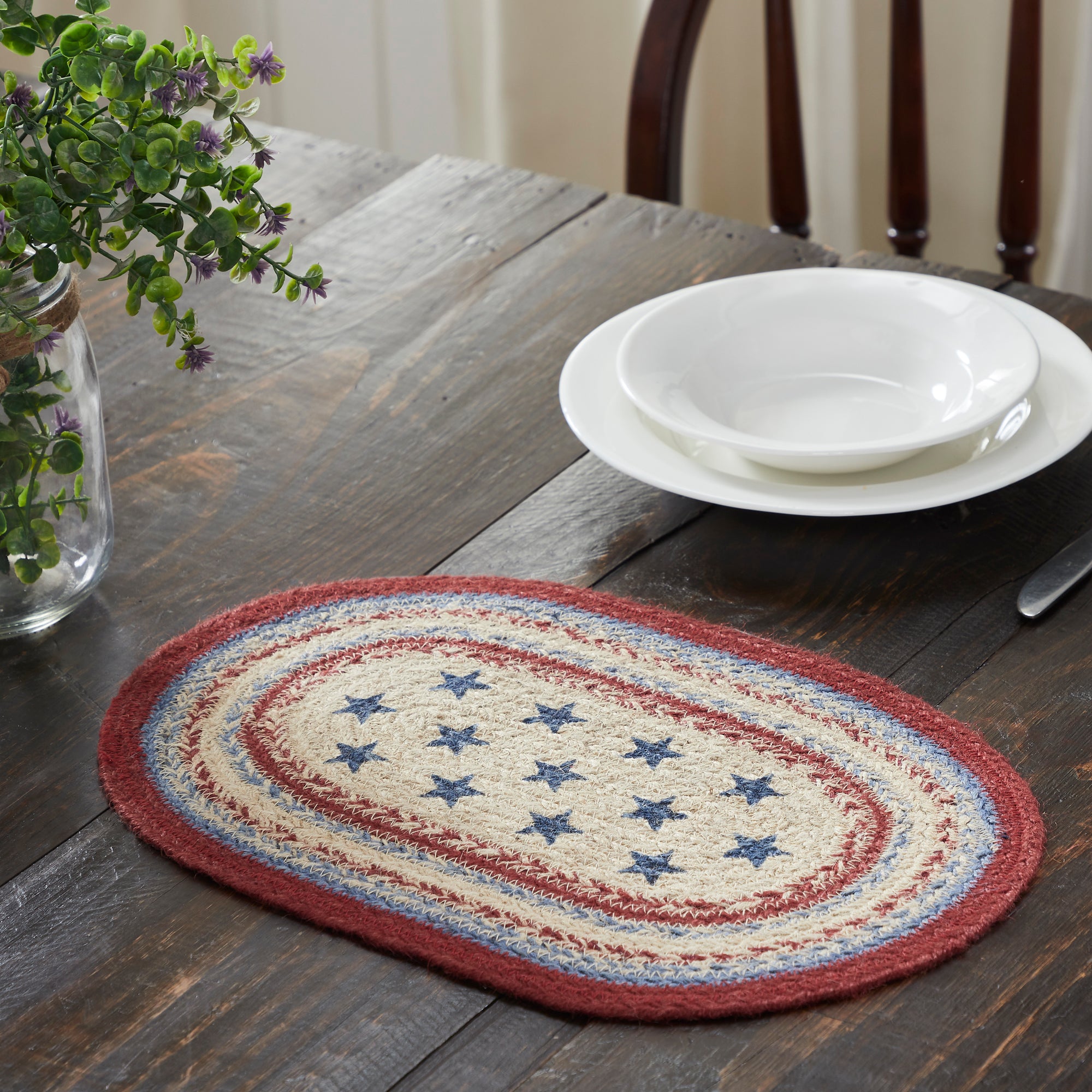 Celebration Jute Oval Placemat 10x15