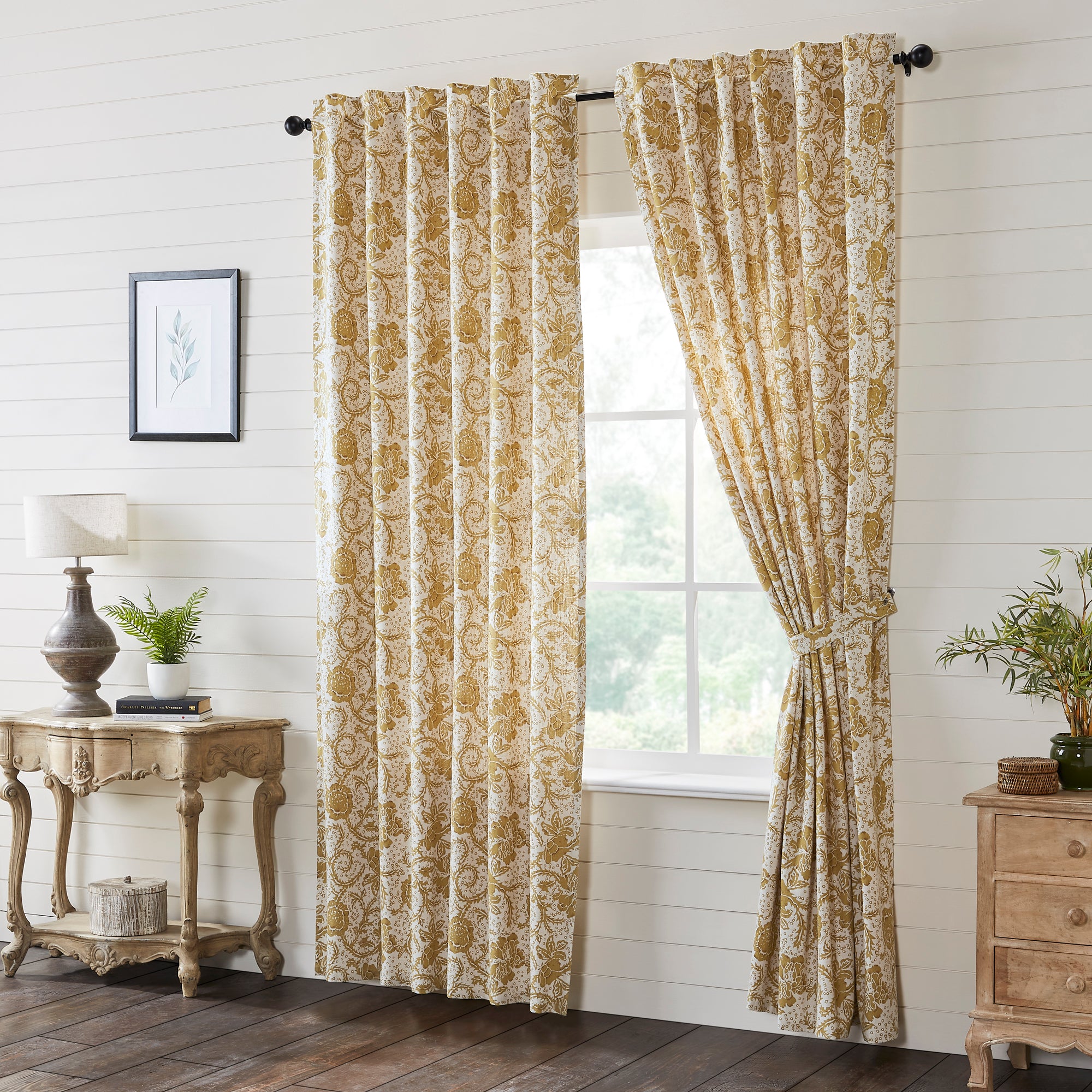 Dorset Gold Floral Panel Set of 2 96x50