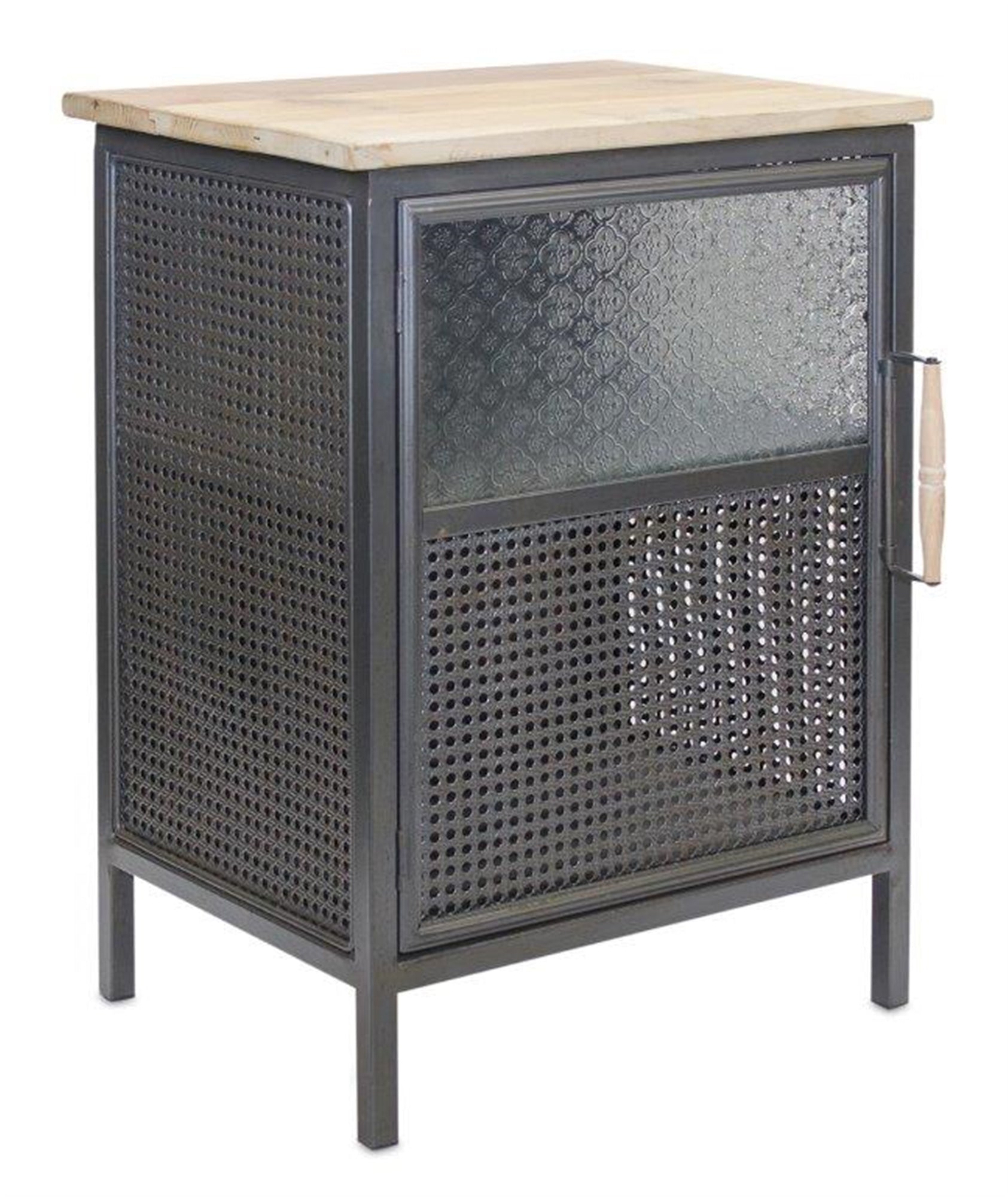 Cabinet 19"L x 14.5"W x 25.5"H Metal/Wood/Glass