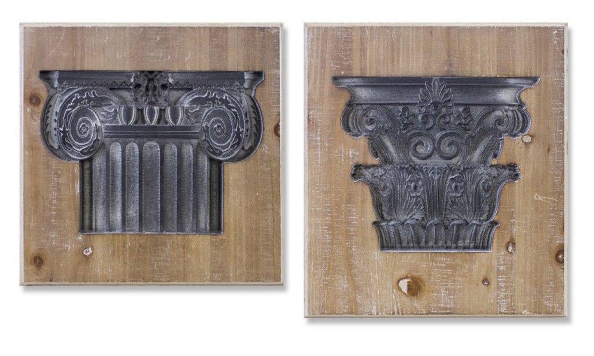 Wall Plaque (2 Asst) 14"SQ, 14"W x 15.75"H Wood/Wood