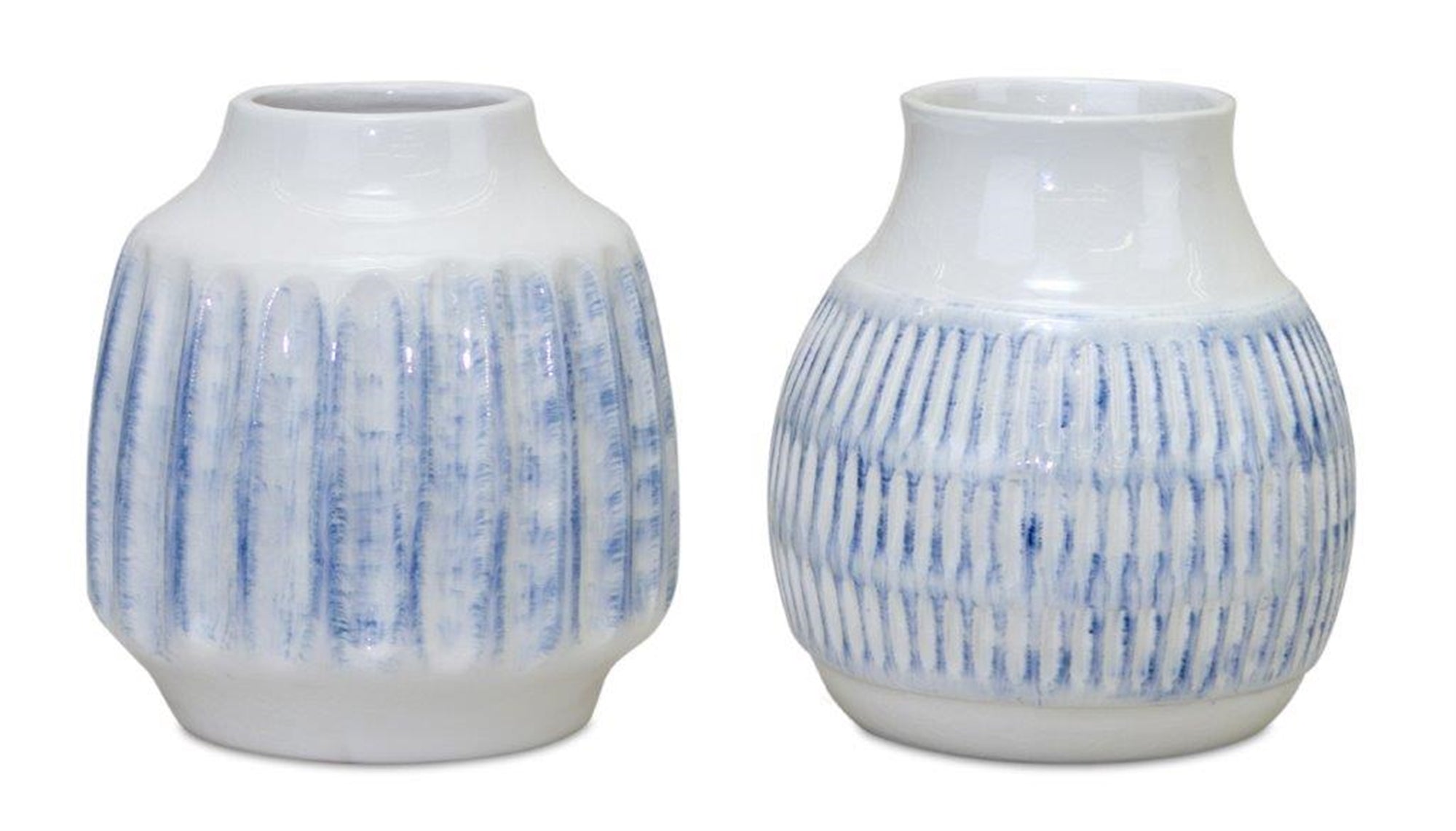 Vase (2 Asst) 6"D x 5.5"H Ceramic