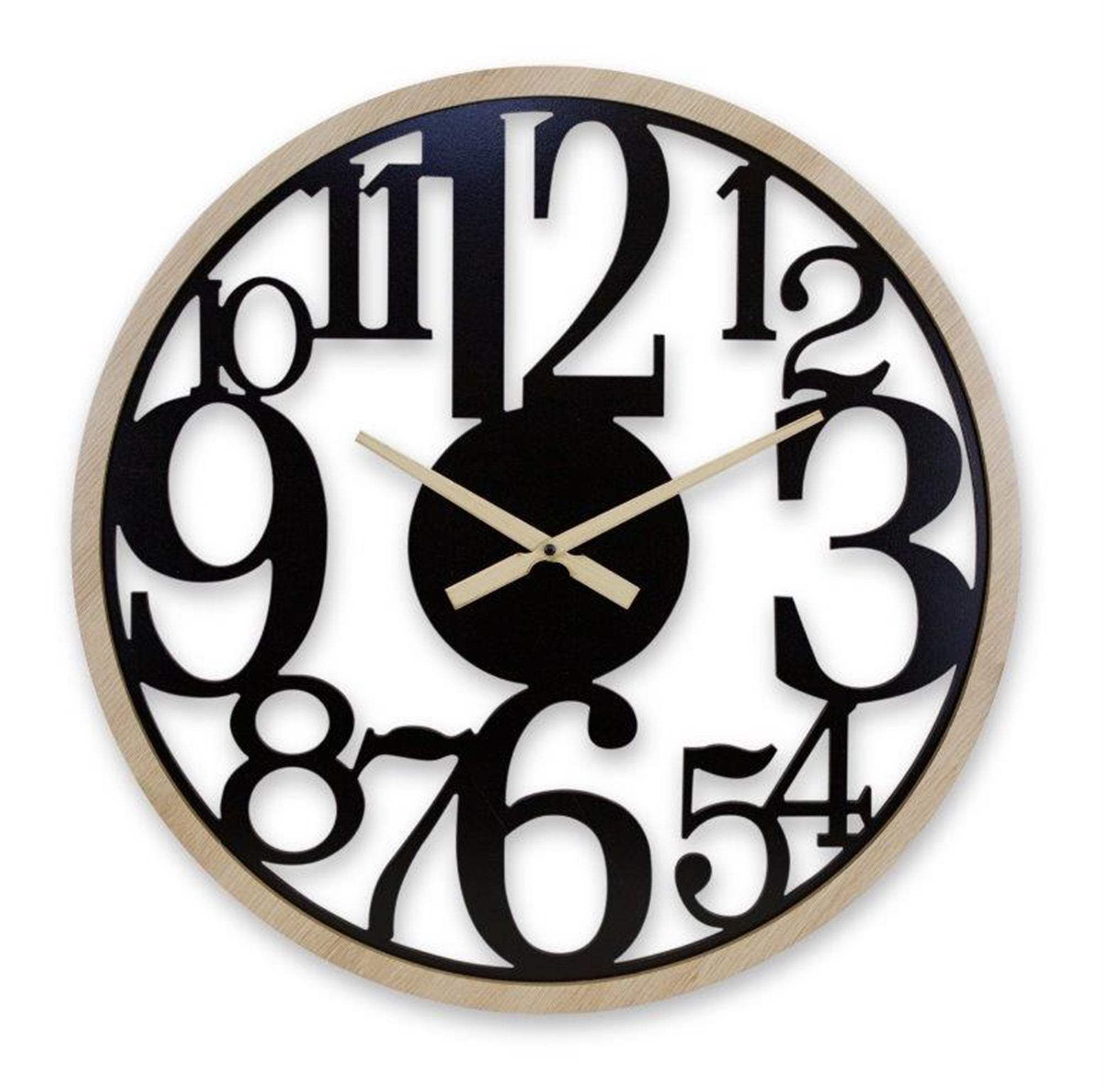 Wall Clock 23.5"D Wood