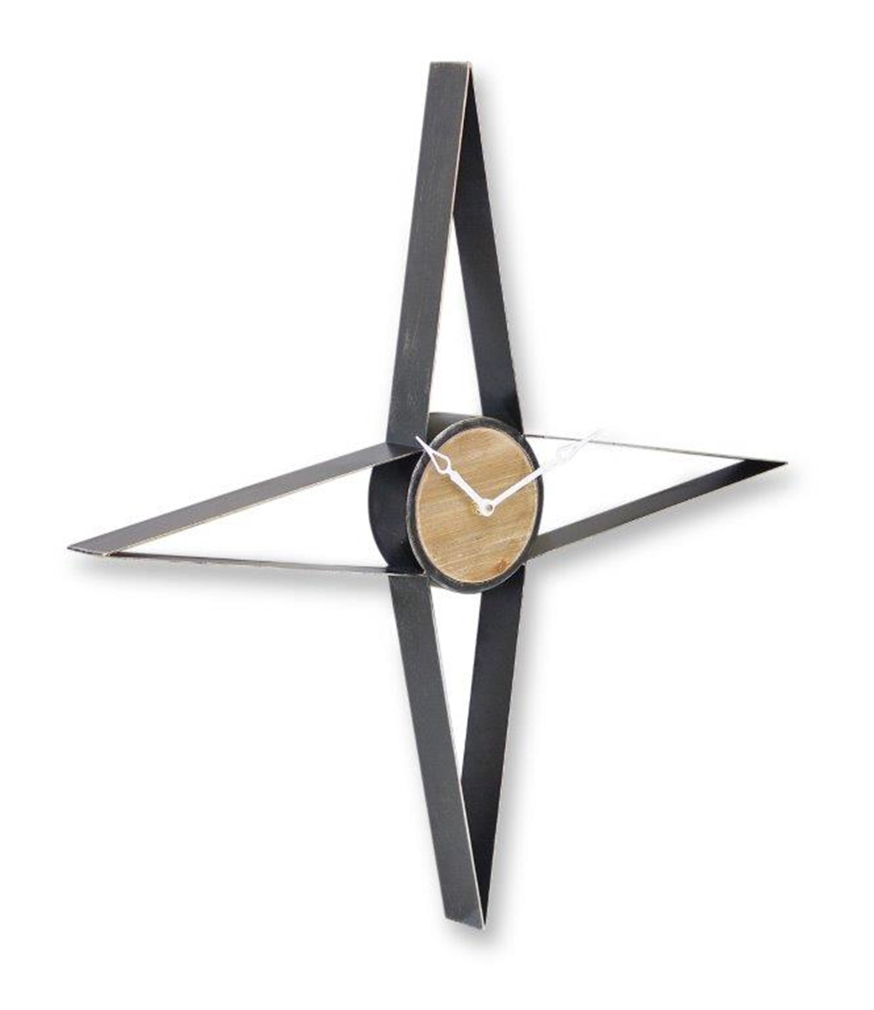 Wall Clock 27.25"L x 27.25"H Iron/Wood