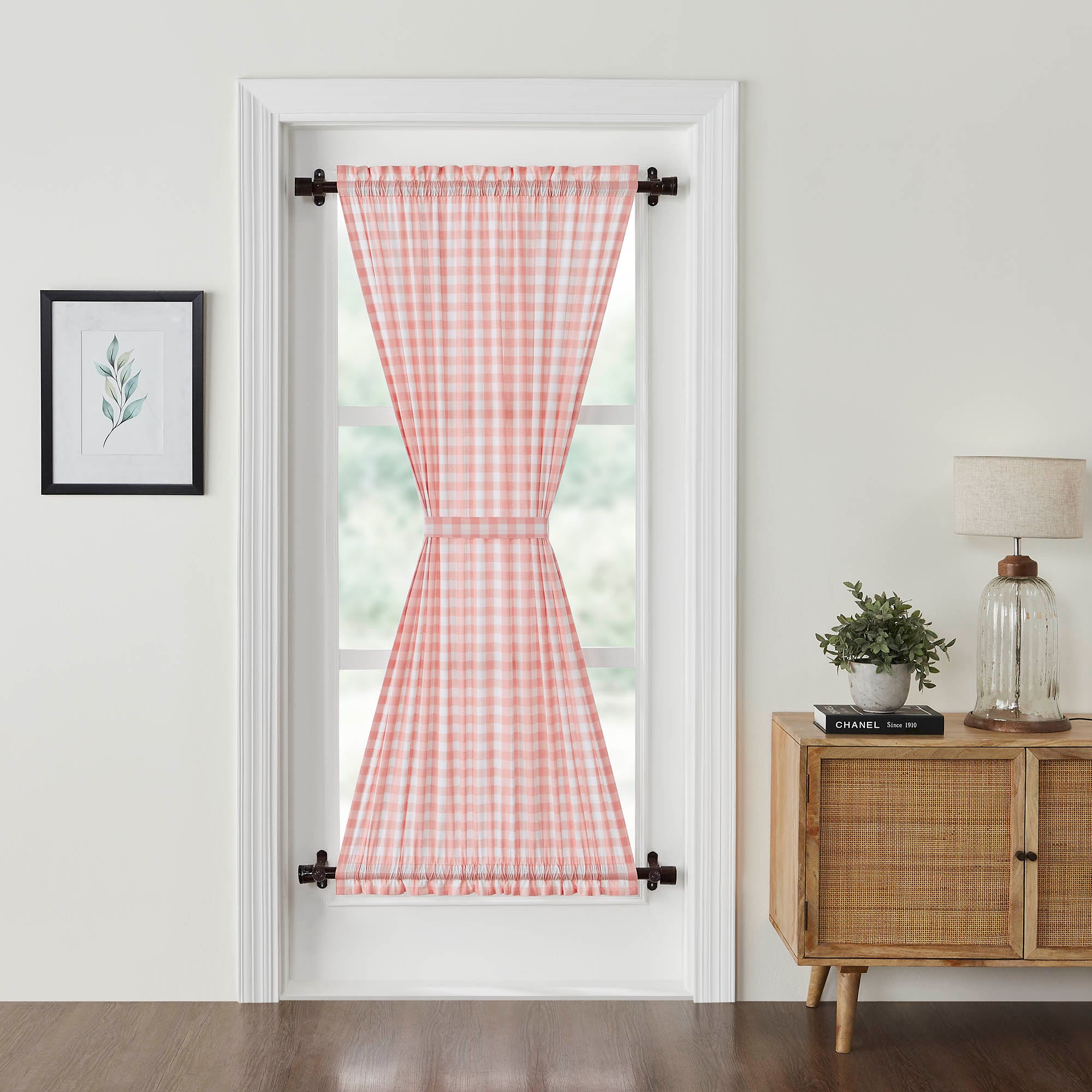 Annie Buffalo Coral Check Door Panel