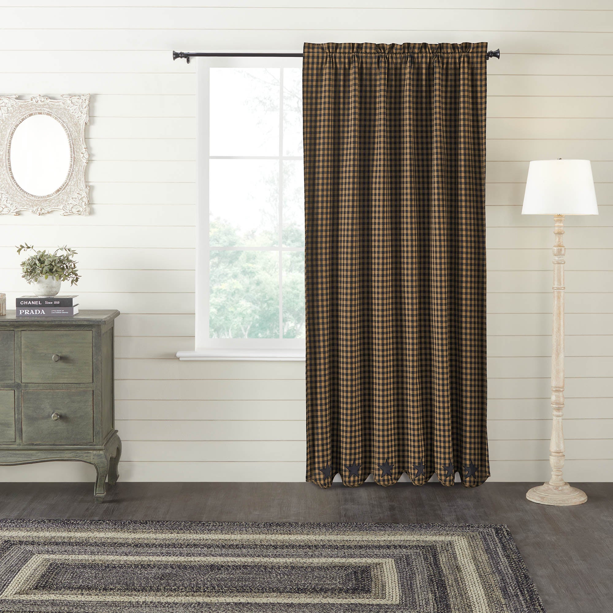 Black Star Blackout Panel Scalloped