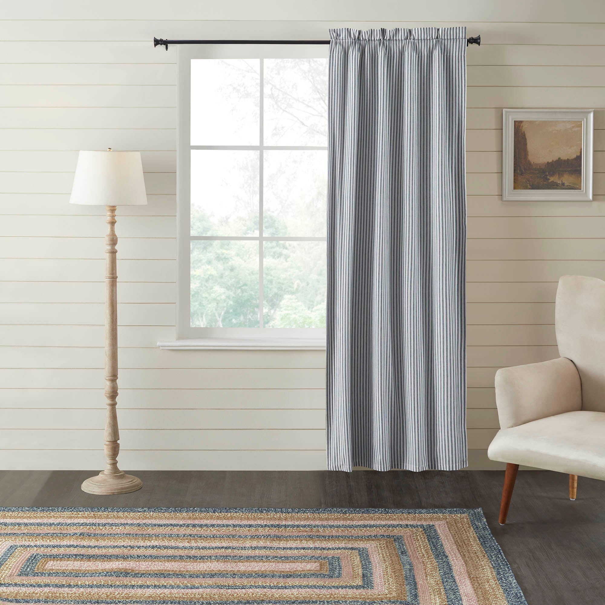 Sawyer Mill Blue Ticking Stripe Blackout Panel