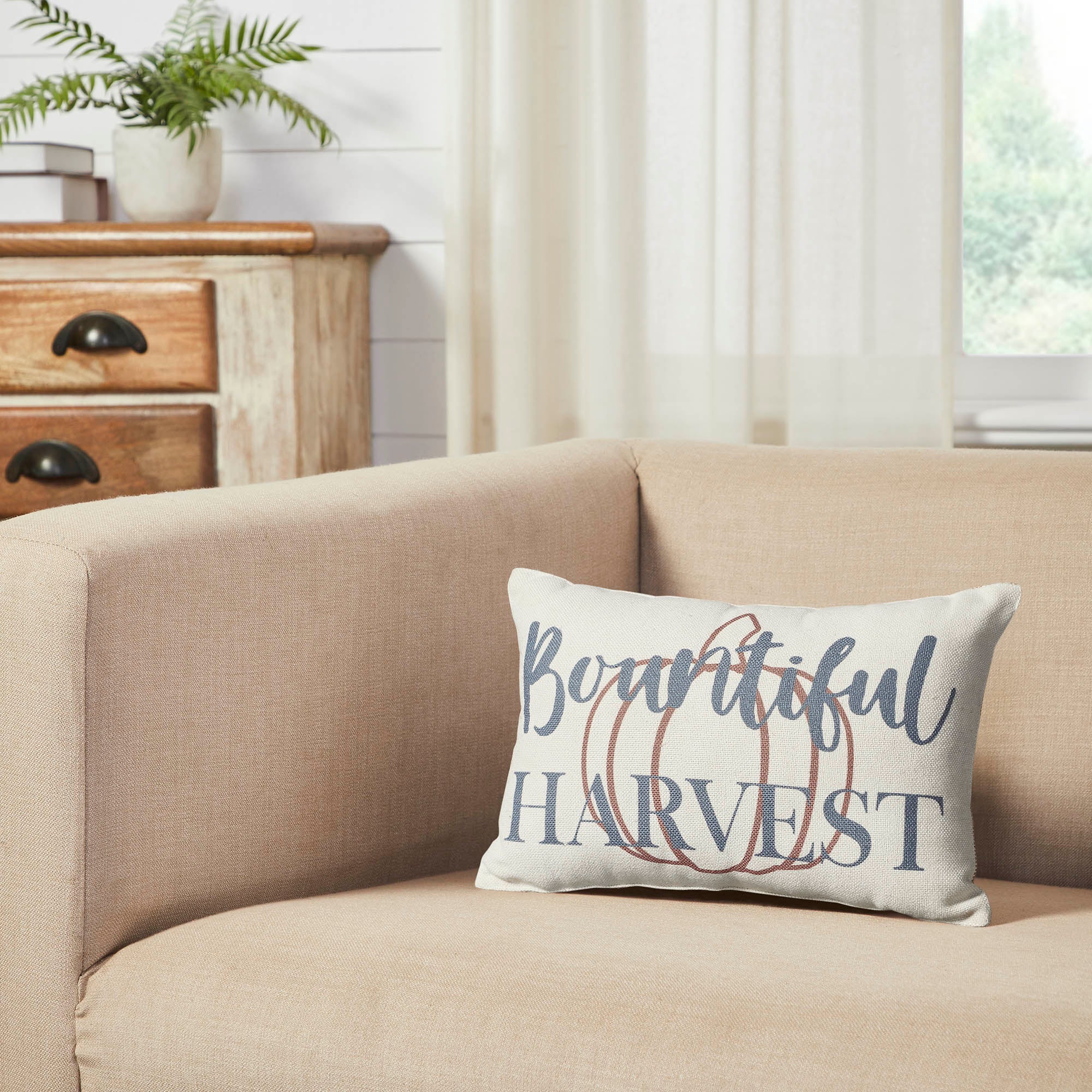 Pumpkin Harvest Fall Decorative Throw Pillow Inch Lumbar Accent Autumn Farmhouse Home Decor