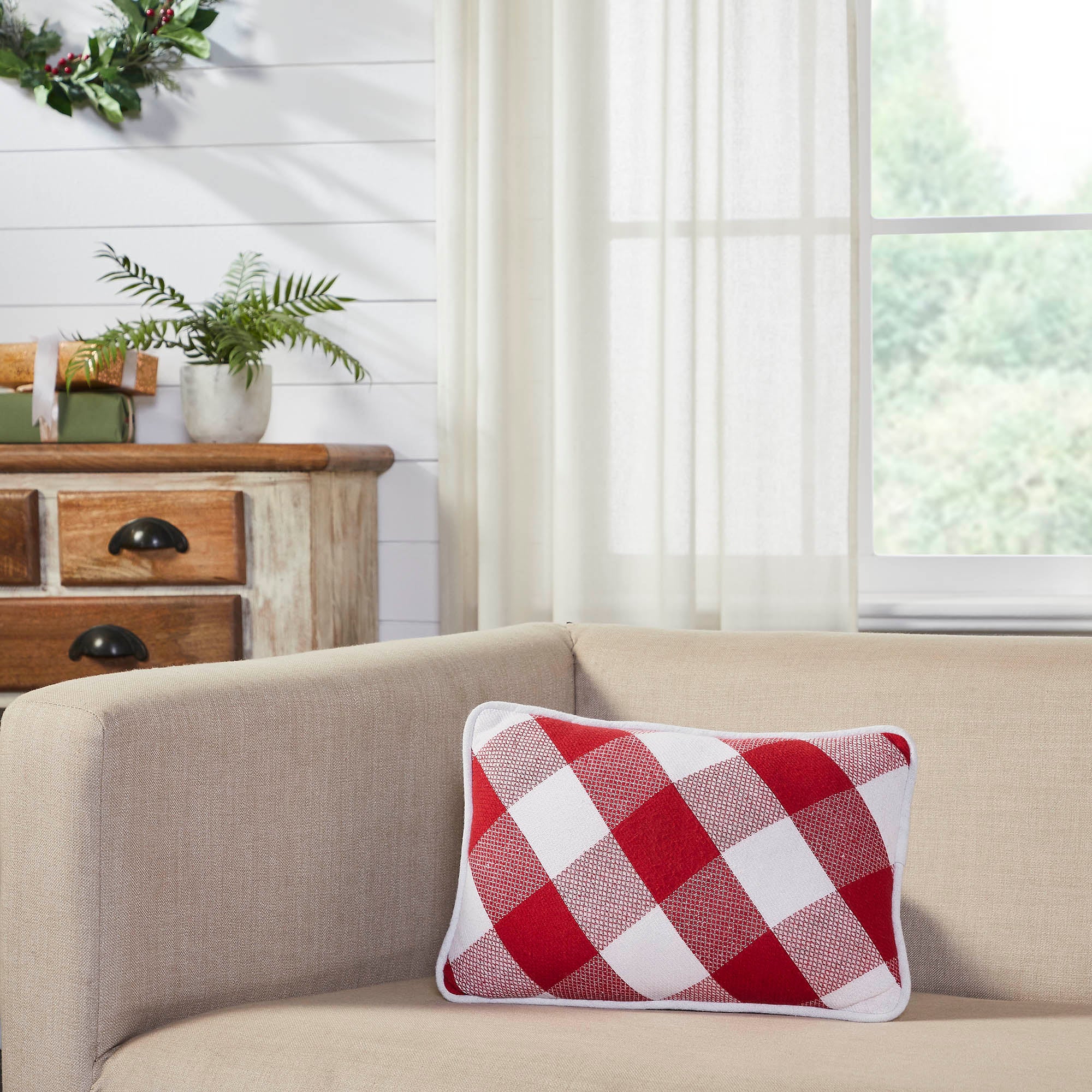 Annie Red Check Pillow