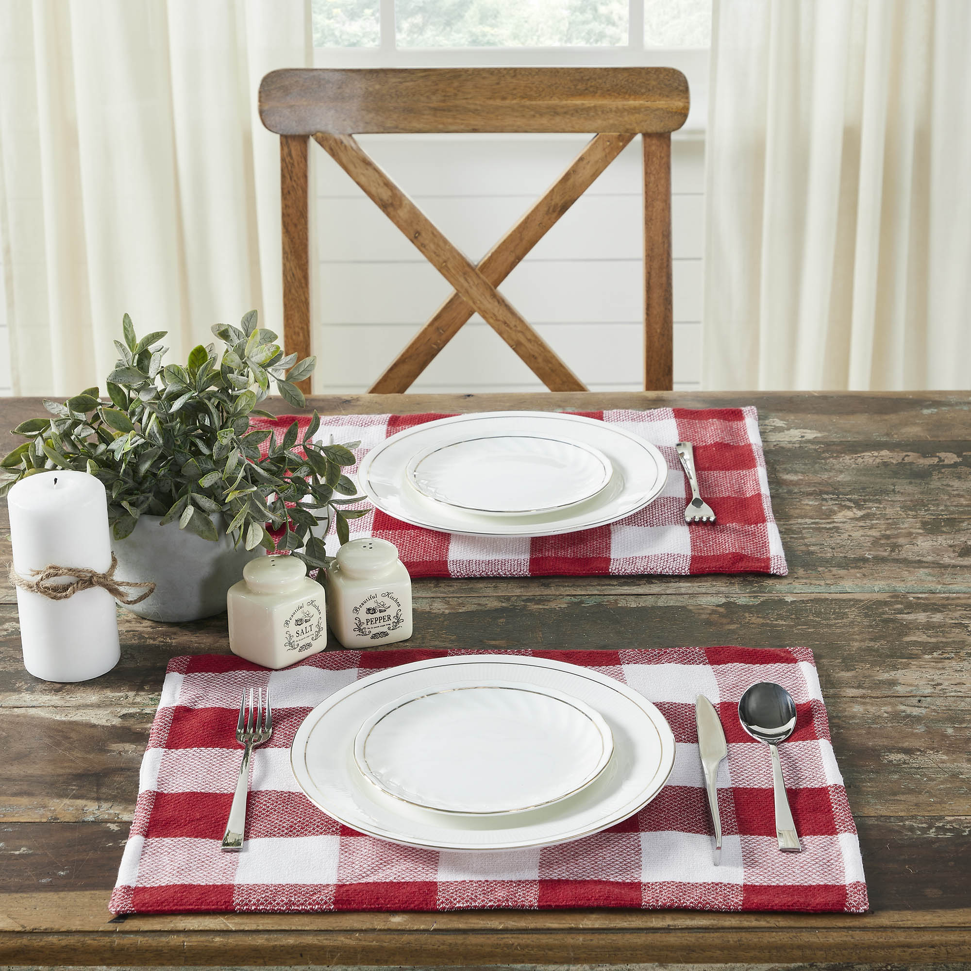 Annie Red Check Placemat Set of 2