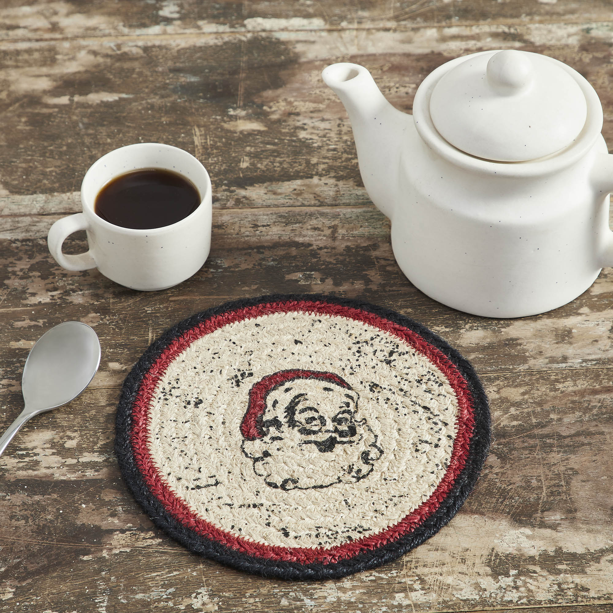 Jolly Ole Santa Jute Trivet Diameter