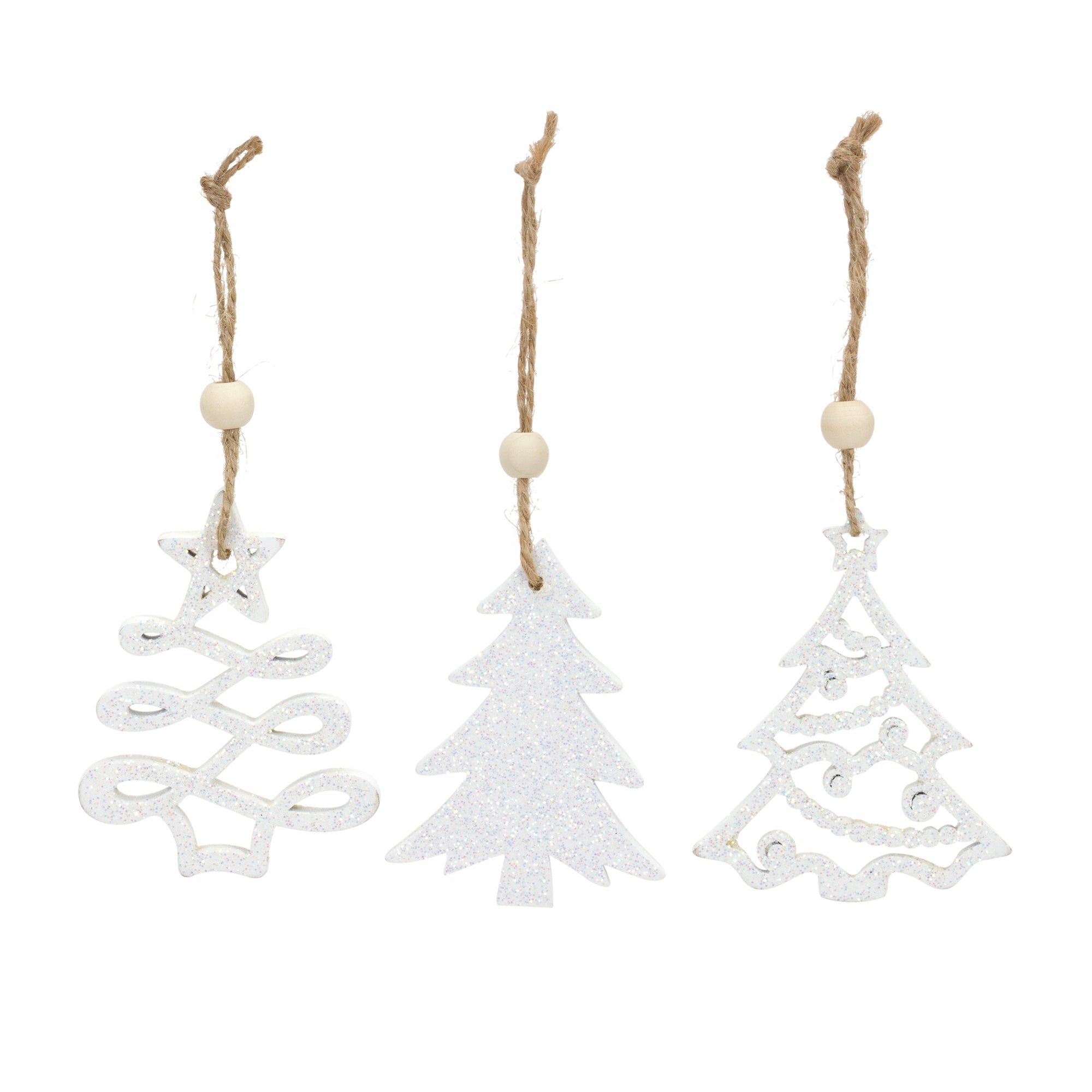 Tree Ornament (Box of 9) 3”H Wood
