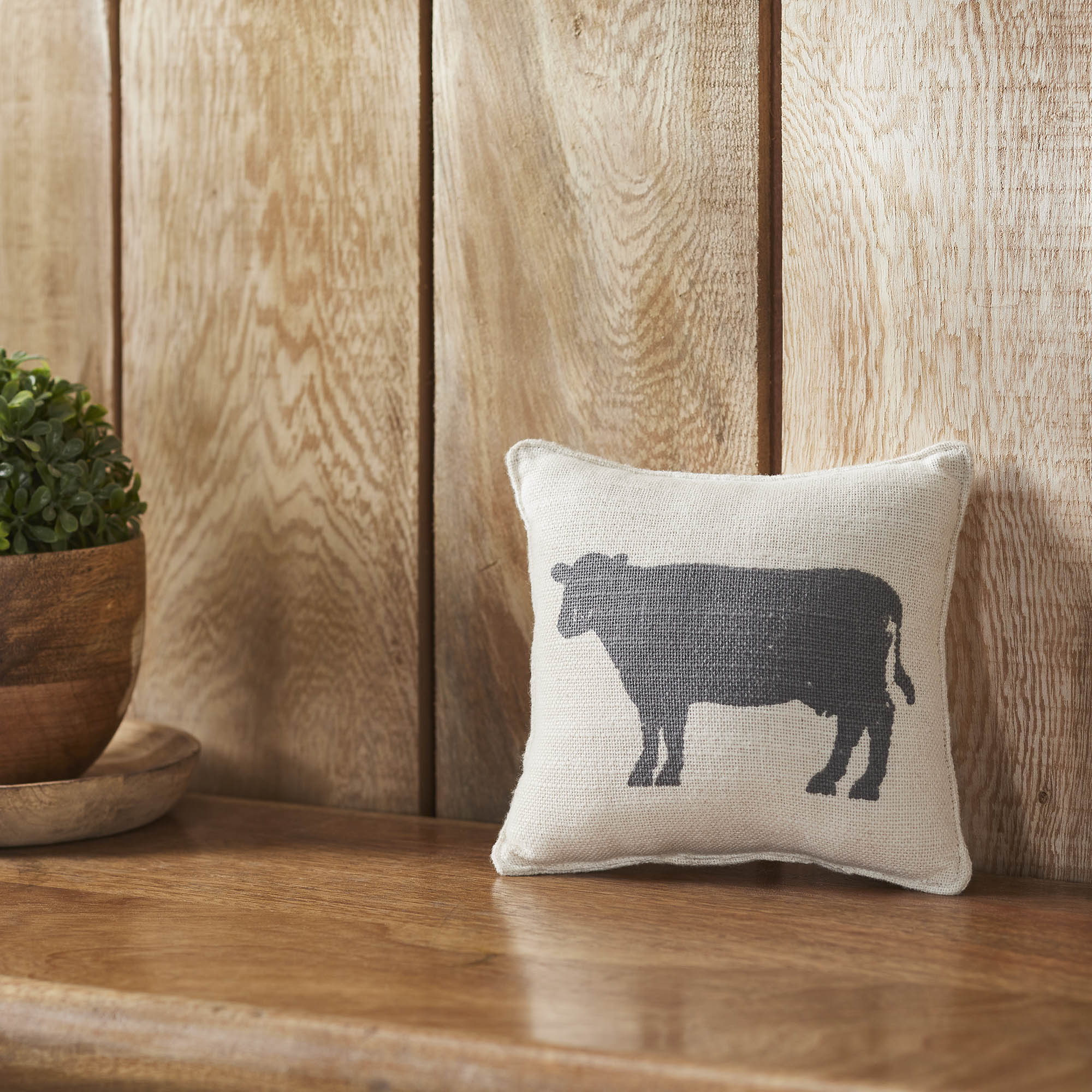 Finders Keepers Cow Silhouette Pillow