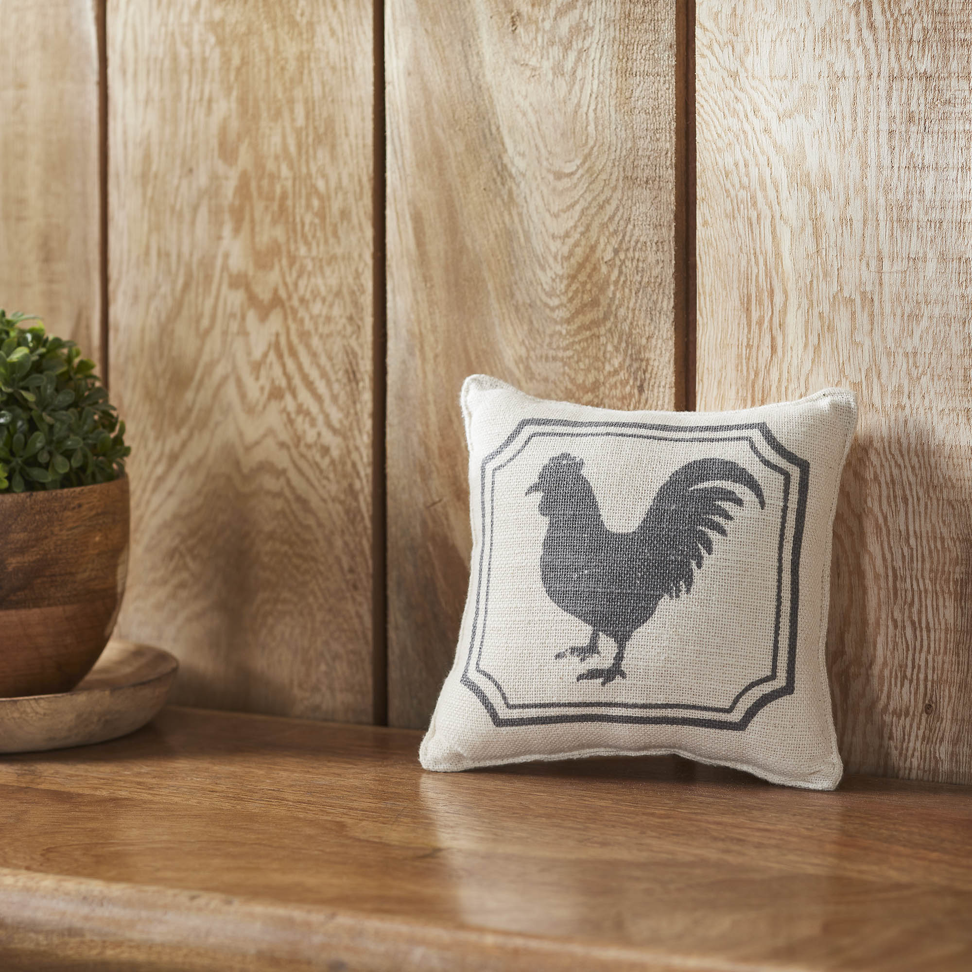 Finders Keepers Rooster Silhouette Pillow