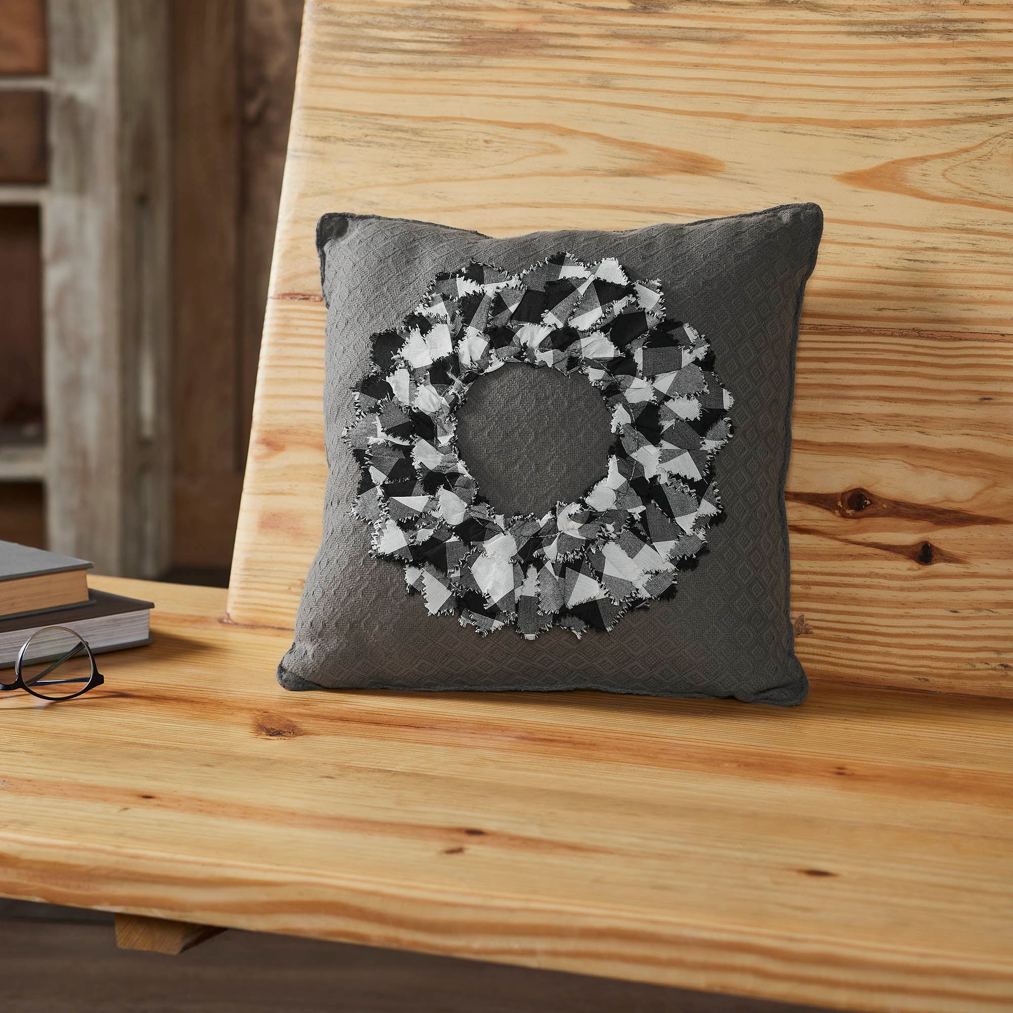 Finders Keepers Fabric Wreath Pillow