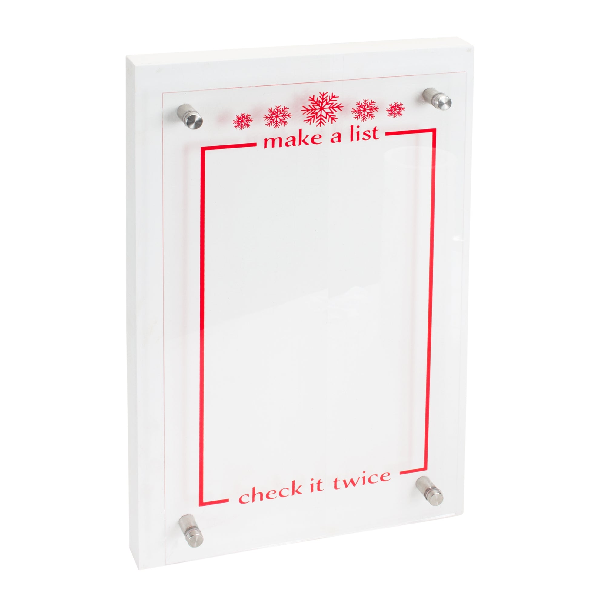 Make A List and Check It Twice Acrylic Sign 10"L x 15.5"H Acrylic/Wood